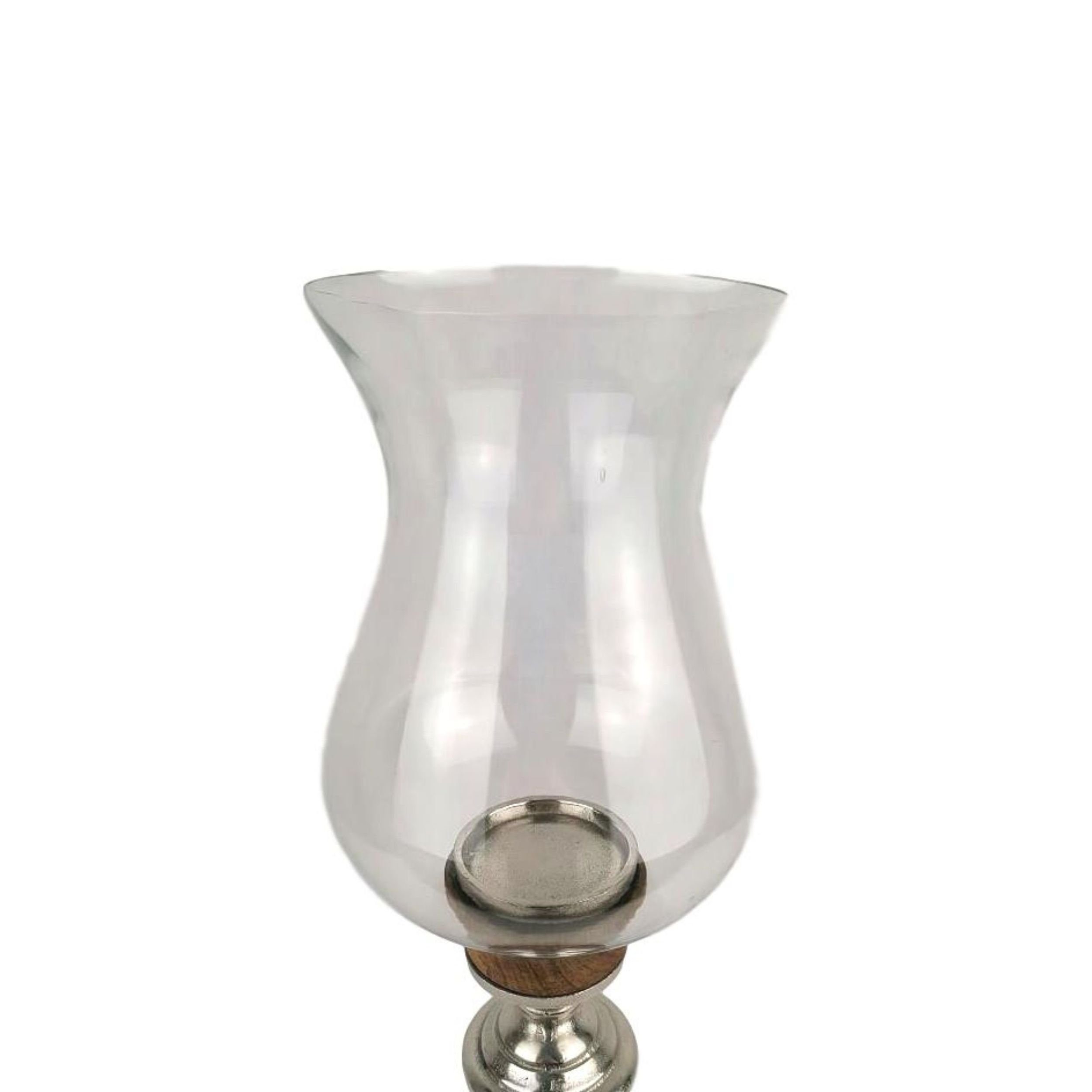 Glas XL 50cm mit Windlicht Florissima Windlicht Holzfuß