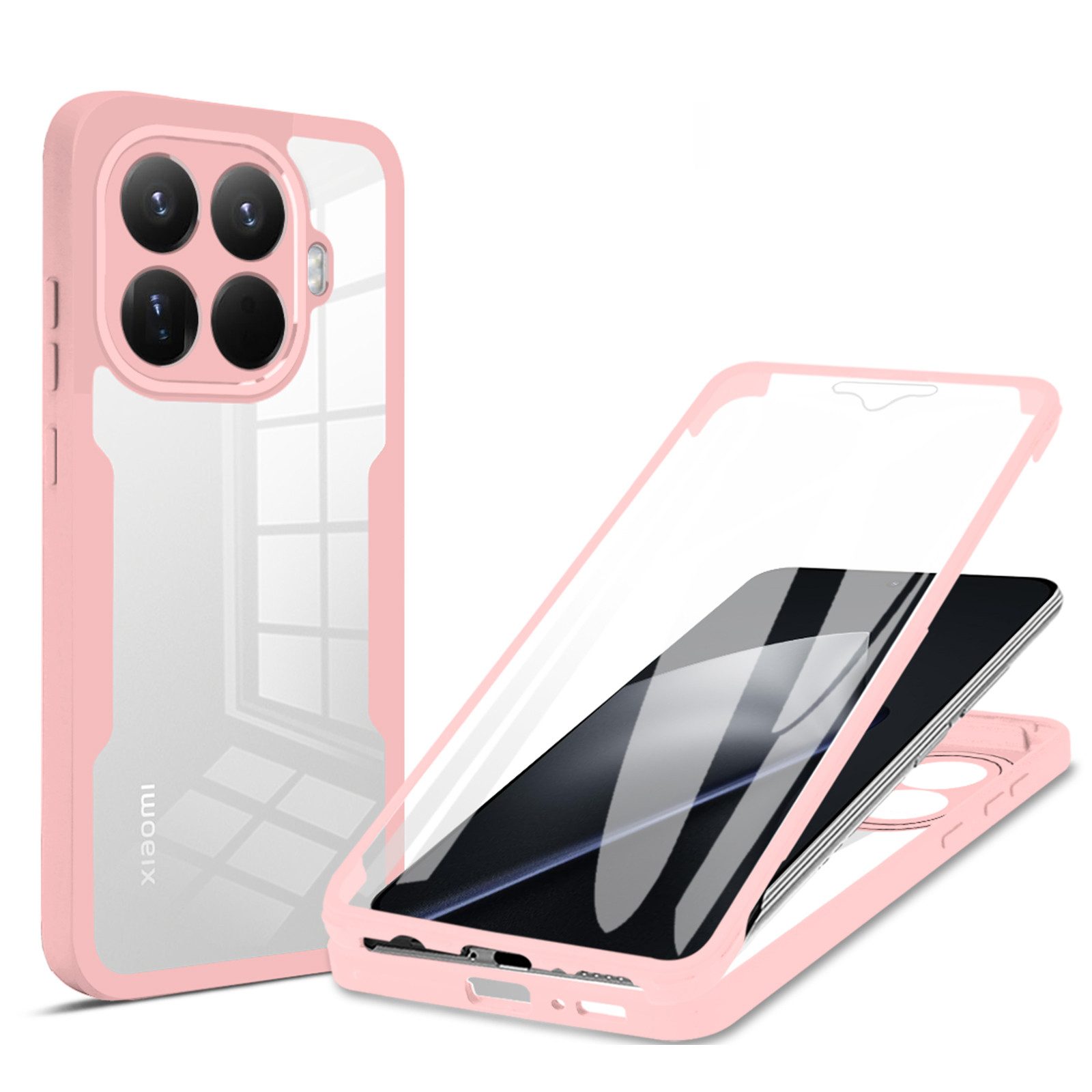 betterfon Handyhülle für Xiaomi 15T Pro 2-teiliges 360° Grad TPU Schutzcase, Vollschutz Case mit integriertem Displayschutz und klarer Sicht