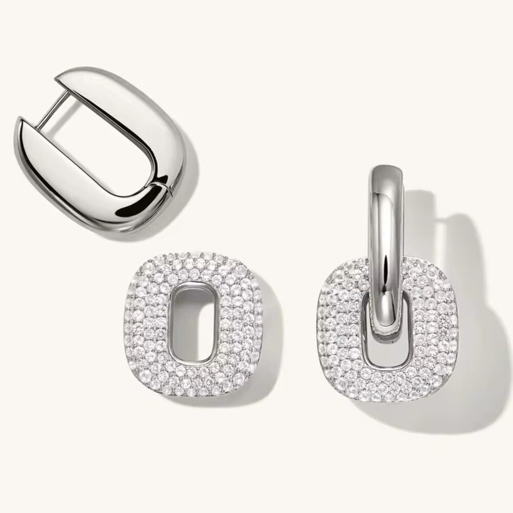 Paar Creolen Damen Trend Creolen Ohrringe 18K Gold Wasserfest Hypoallergen