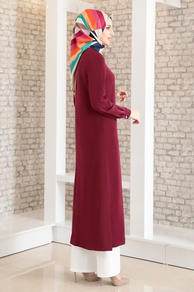 fashionshowcase Longtunika Langärmlige Damen Tunika Modest Fashion, Hijab geeignet Knitterarm, atmungsaktiv, blickdicht