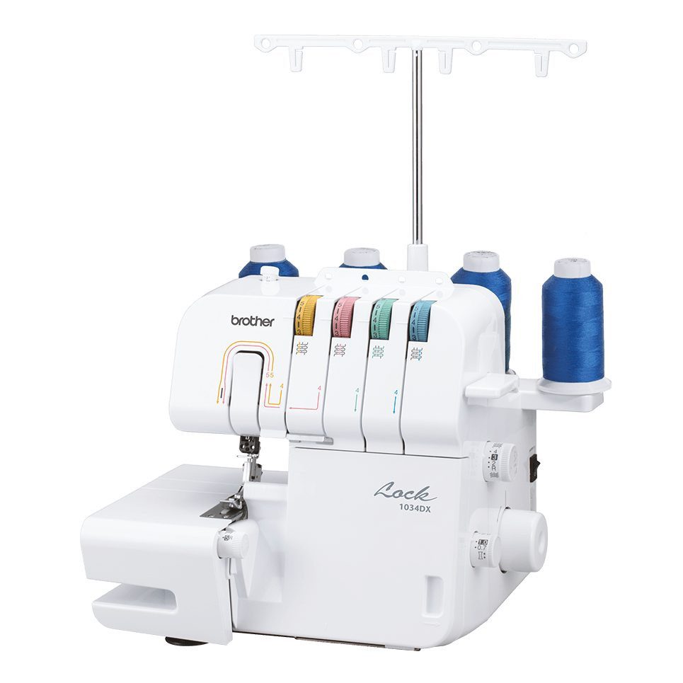 Brother Nähmaschine Overlock 1034DX, Freiarmnähen, Nähfuß mit Schnappbefestigung