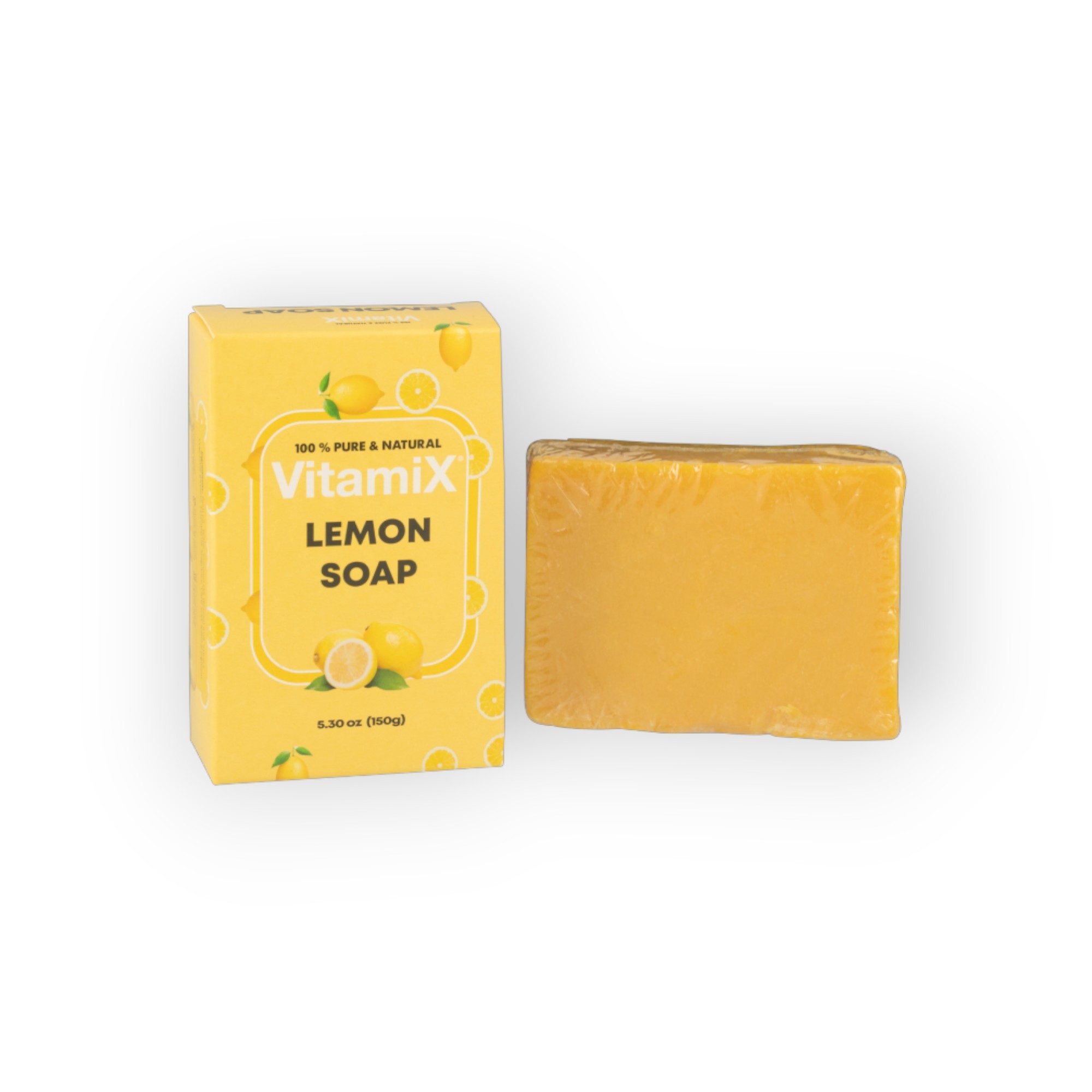 Vitamix Feste Duschseife Vitamix 100 % Naturseife mit Zitronenextrakt, vegane Naturseife mit Vitamin C, Feuchtigkeitsspendend