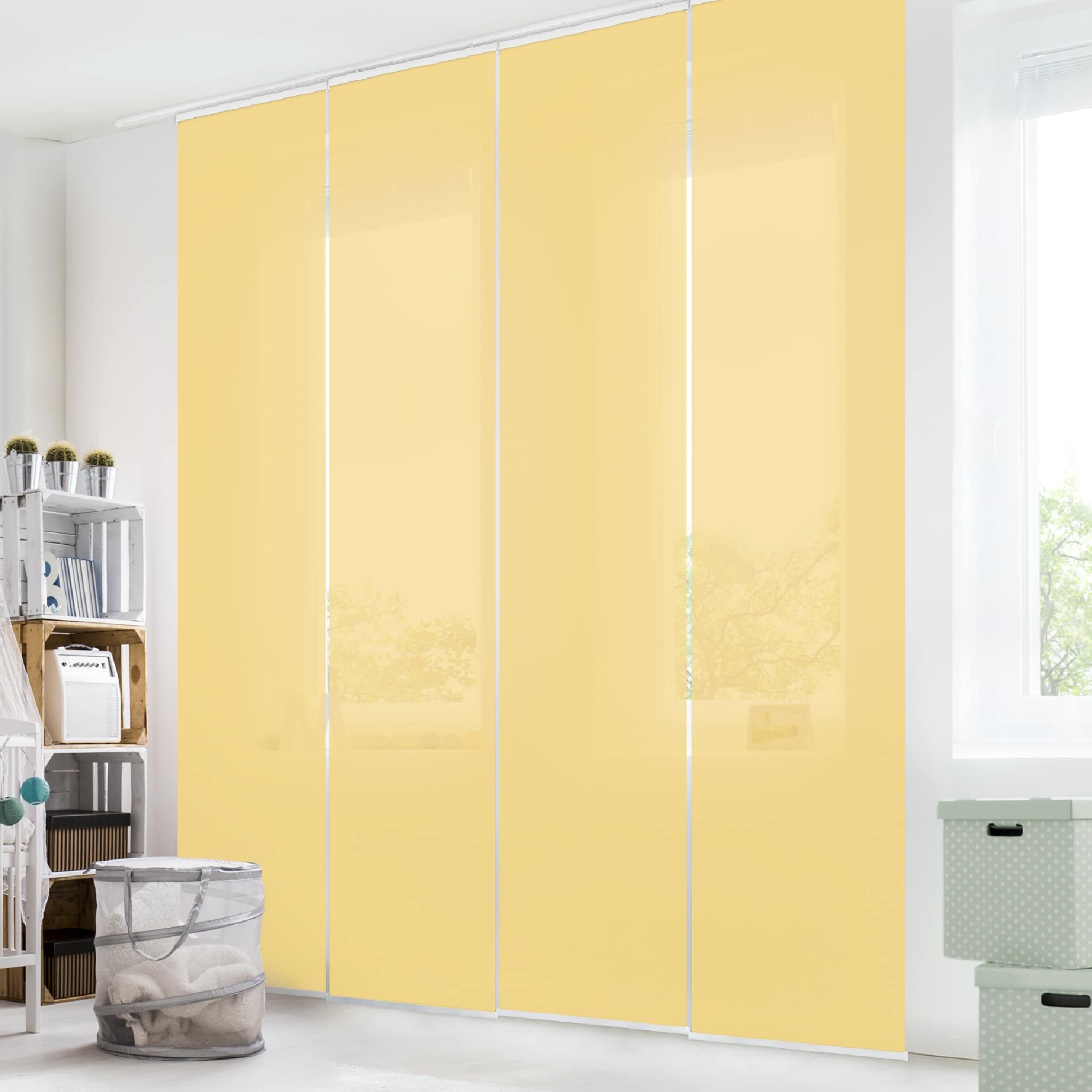 Bilderdepot24 Schiebegardine modern Flächenvorhang blickdicht Honig, günstig online kaufen