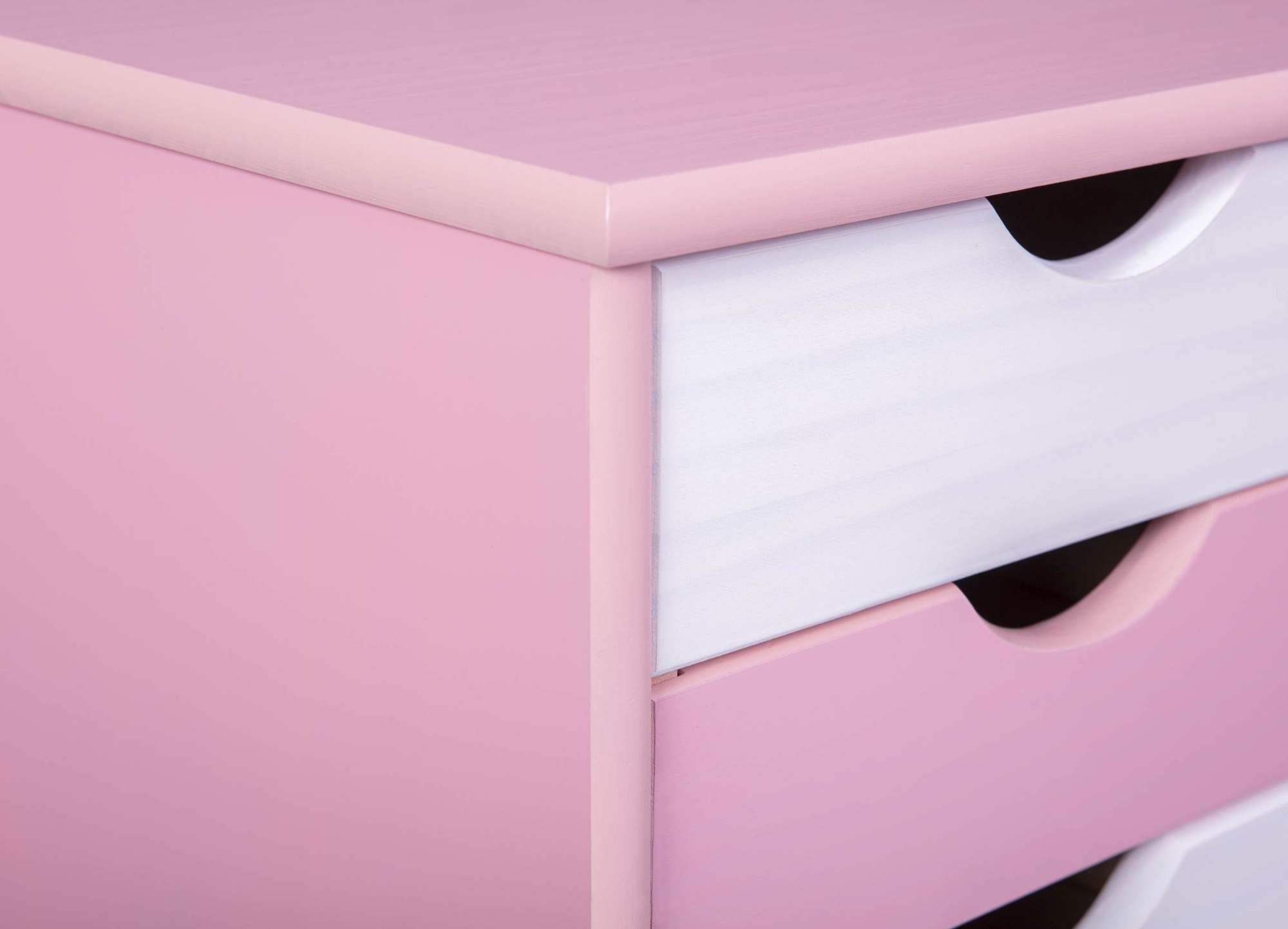 ebuy24 Inter Link Mehrzweckschrank Rollcontainer zu Pierre pink weiß Schreibtisch passend Cecilia