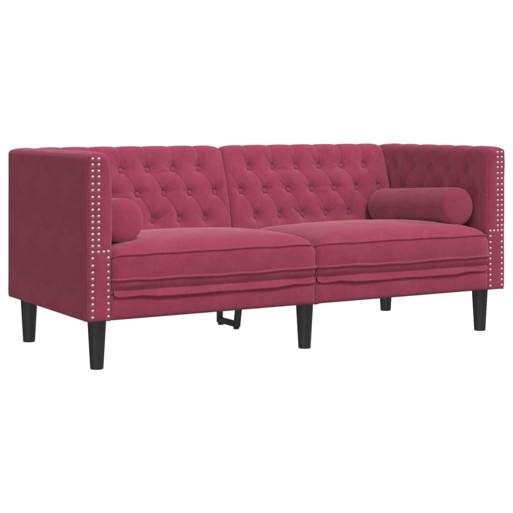 vidaXL Sofa Chesterfield-Sofa mit Nackenrollen 2-Sitzer günstig online kaufen