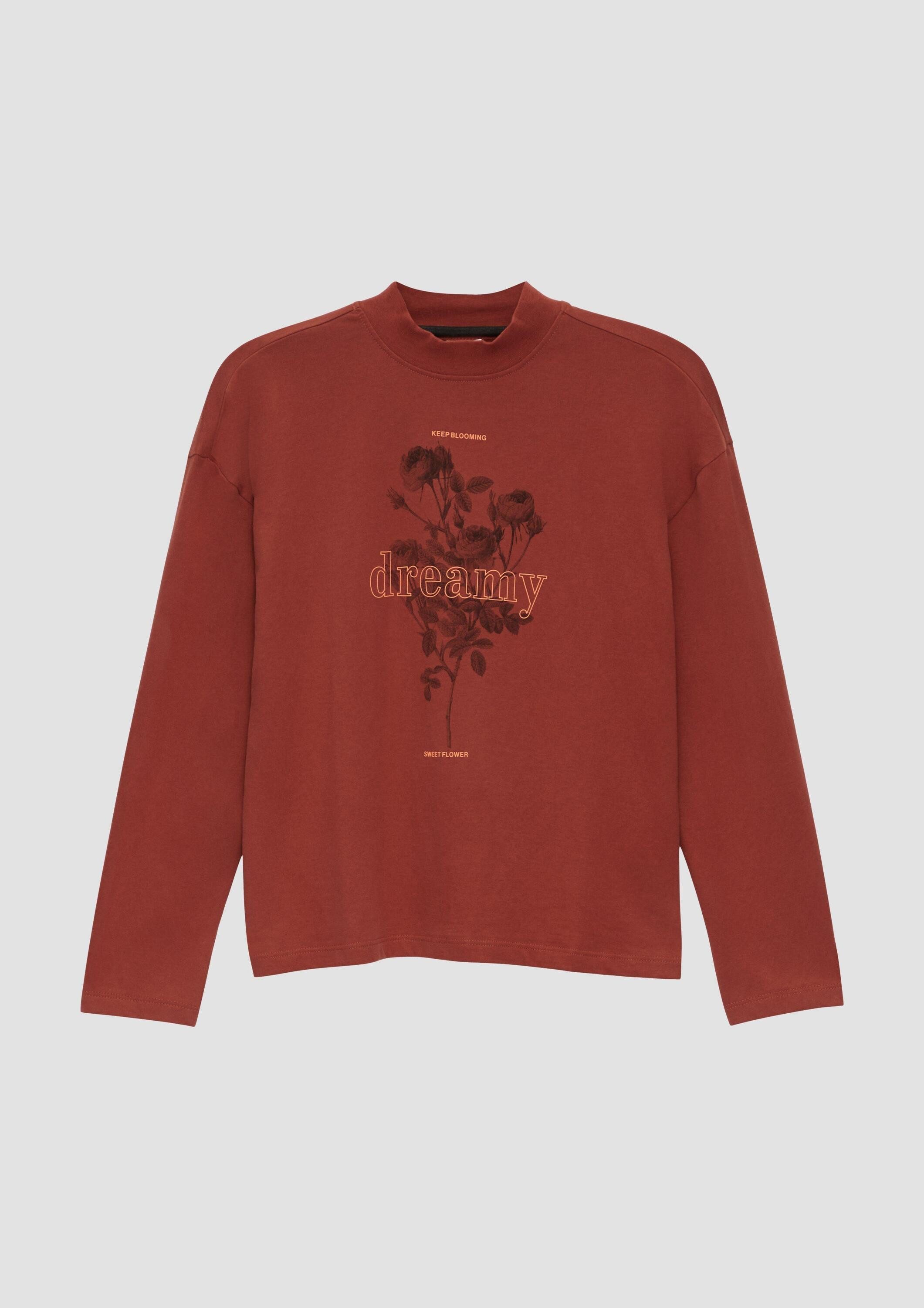 s.Oliver Langarmshirt T-Shirt Langarmshirt mit gummiertem Neon-Print