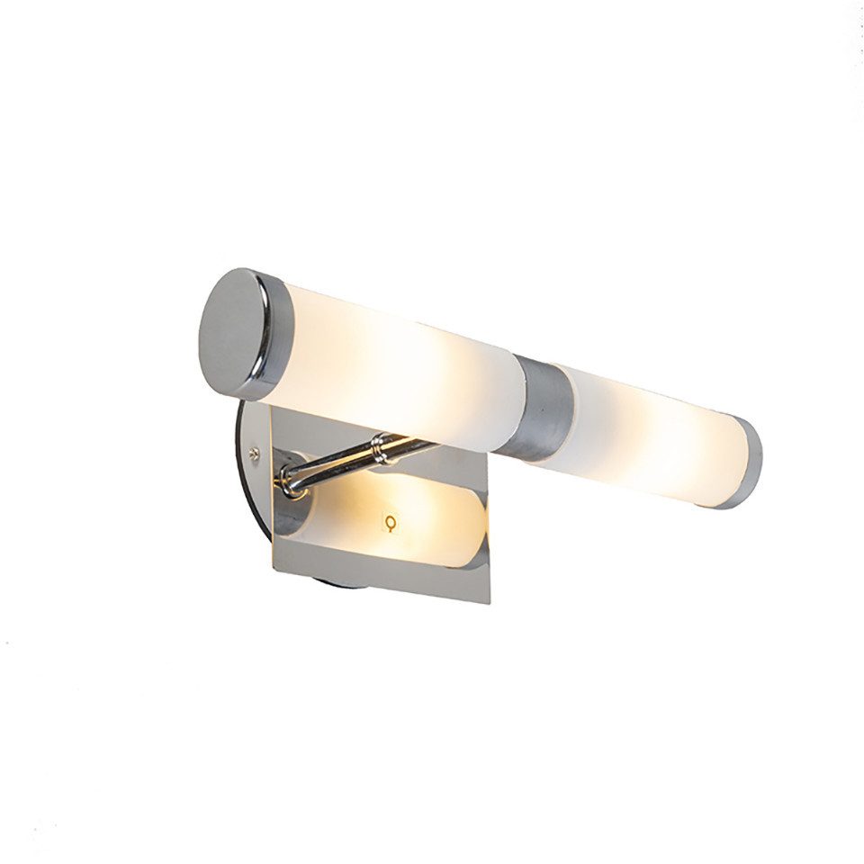 Qazqa Wandleuchte Bath, LED wechselbar, G9, Chrom, Modern, Stahl, 2-flammig