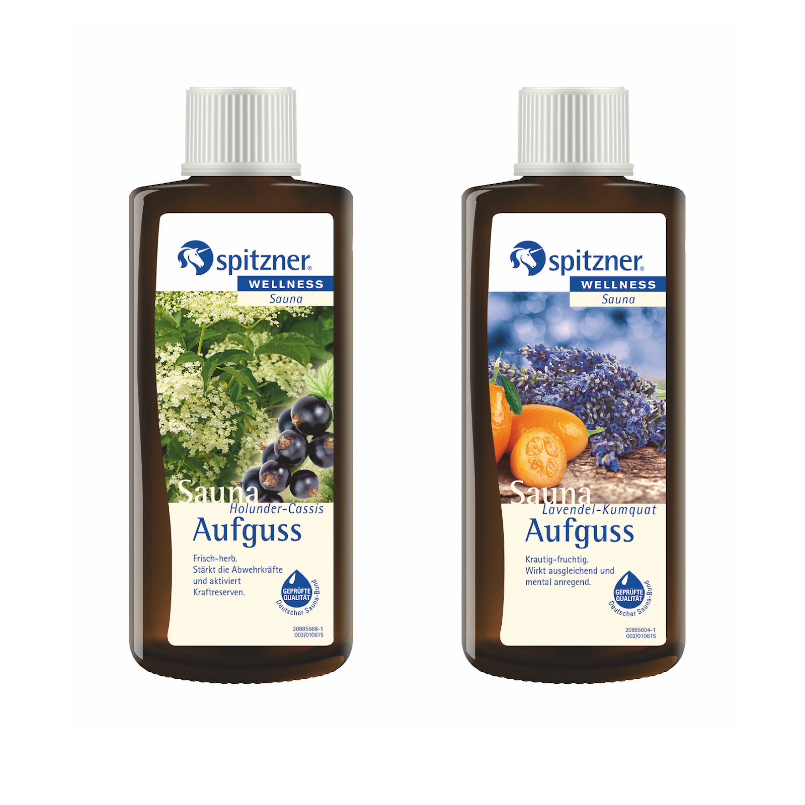 Spitzner Aufgusskonzentrat Spitzner 2 Düfte Holunder Cassis und Lavendel Kumquat Saunaaufguss