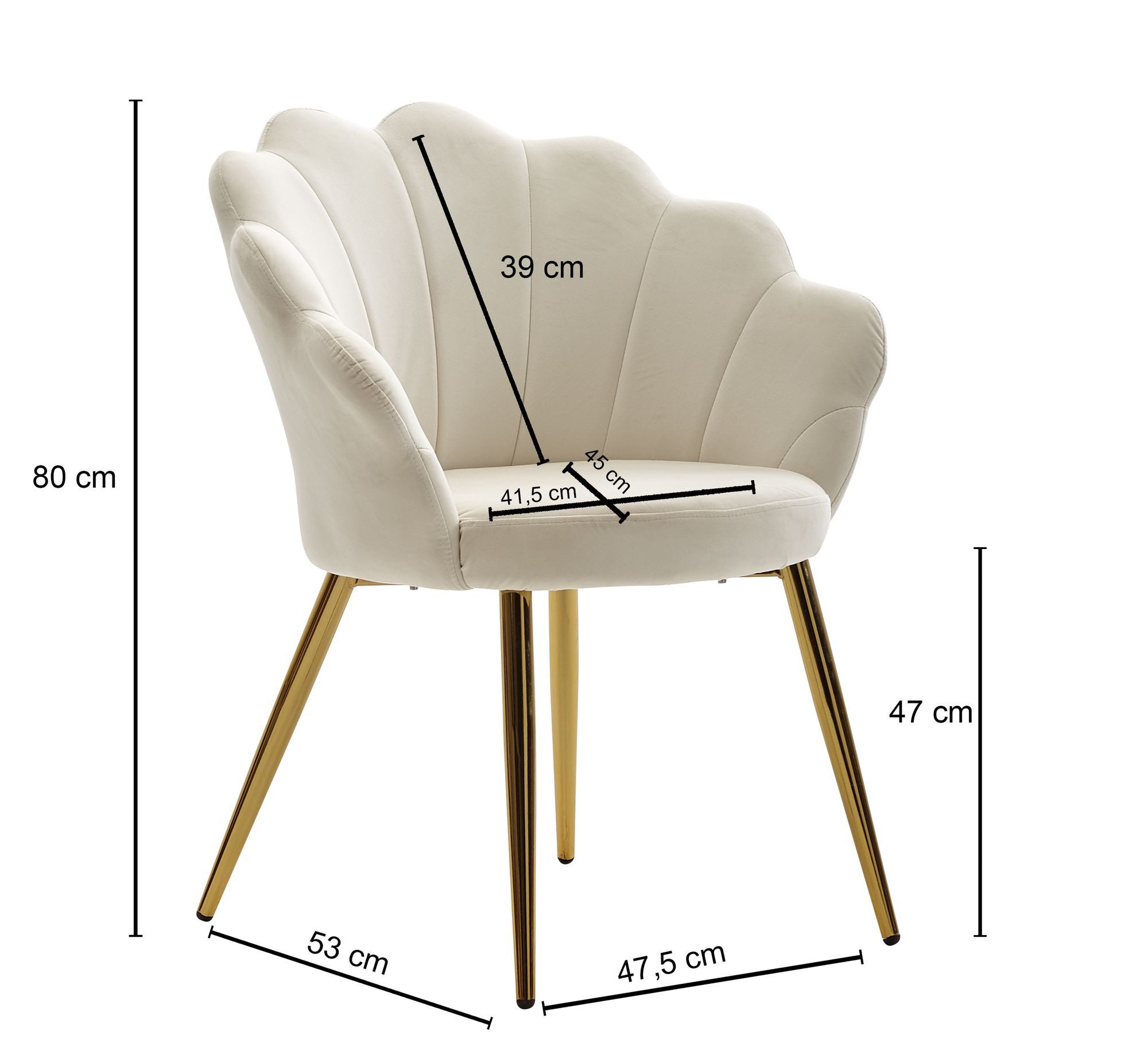 Wohnling Esszimmerstuhl Tulpe Samt Weiß Gepolstert Küchenstuhl Schalenstuhl (Tulpe Samt Weiß 47,5x80x53 Küchenstuhl Gepolstert), Schalenstuhl Tulpe, Polsterstuhl Skandinavisch