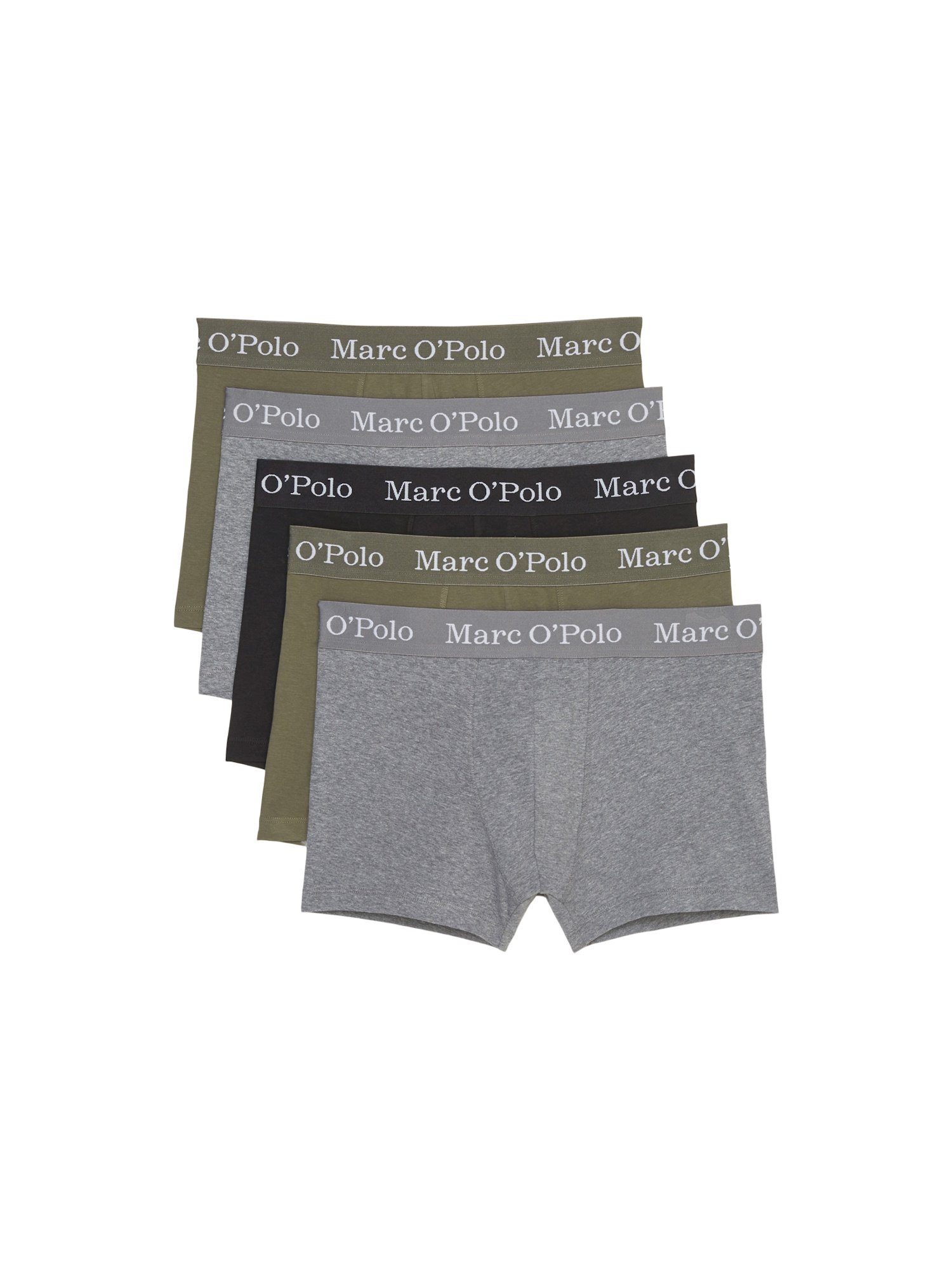 Melange Unterhosen Fünferpack (5-St) Marc Black/Beetle/Grey Basic Boxershorts O'Polo Boxershorts