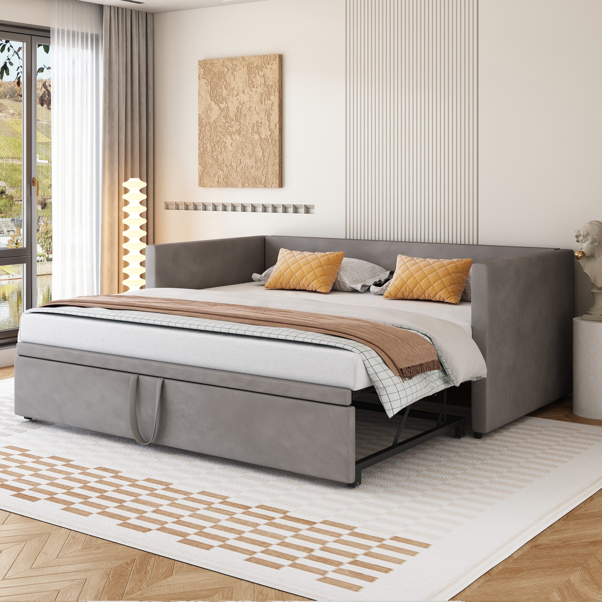 REDOM Schlafsofa Polsterbett Ausziehbares Bett Multifunktionsbett, günstig online kaufen