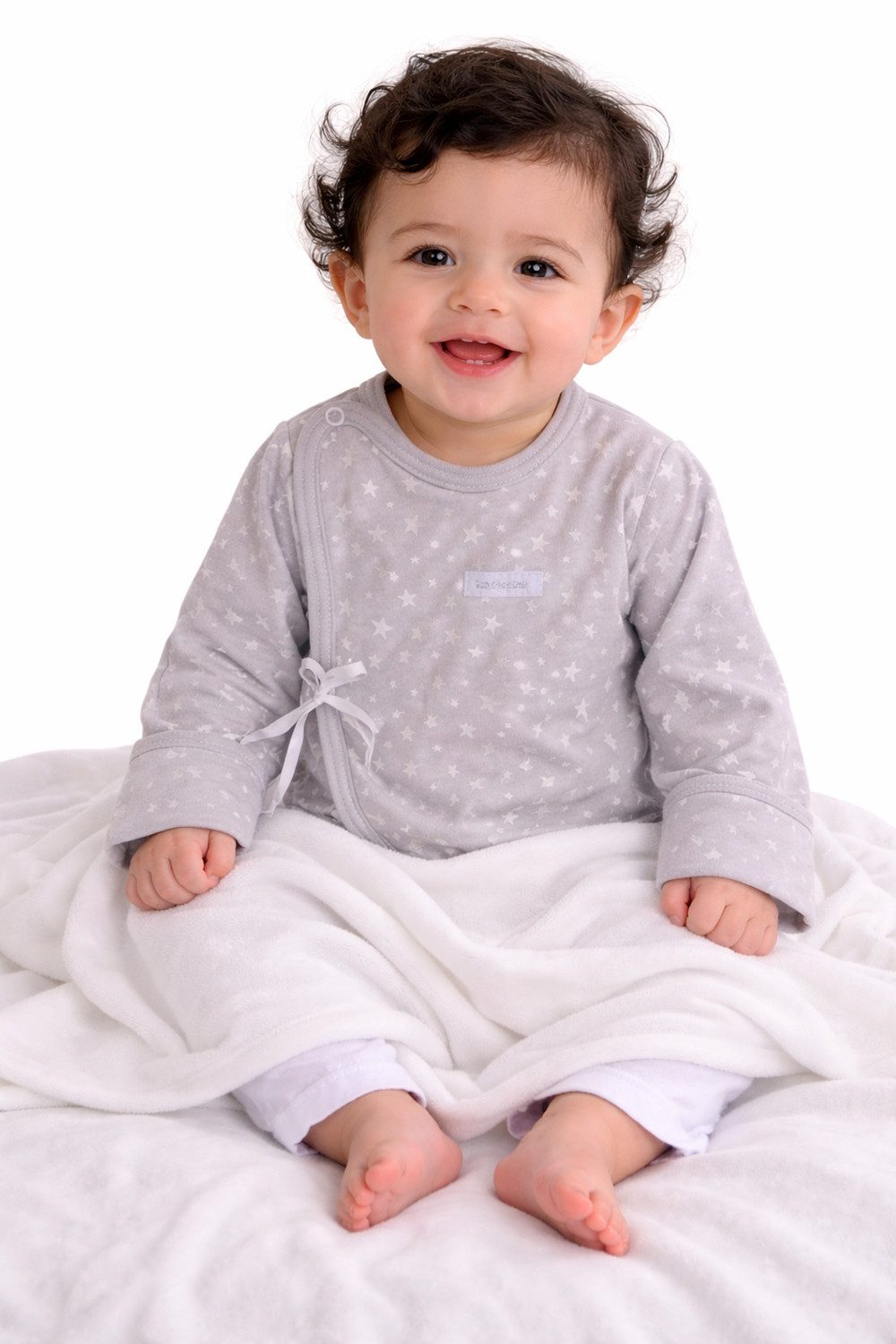 La Bortini Wickelshirt Baby Wickelhemdchen mit Sternchen Flügelshirt für Neugeborene aus reiner Baumwolle, 44 50 56 62 68