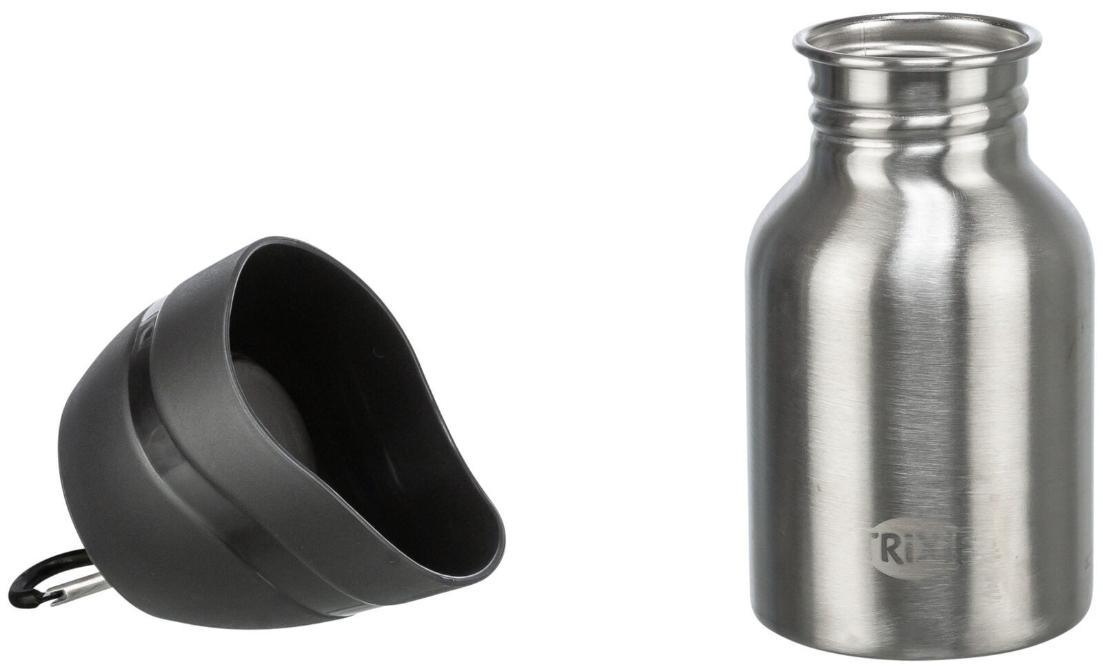 TRIXIE Reisenapf Flasche mit Trinknapf - schwarz - 0,3 l