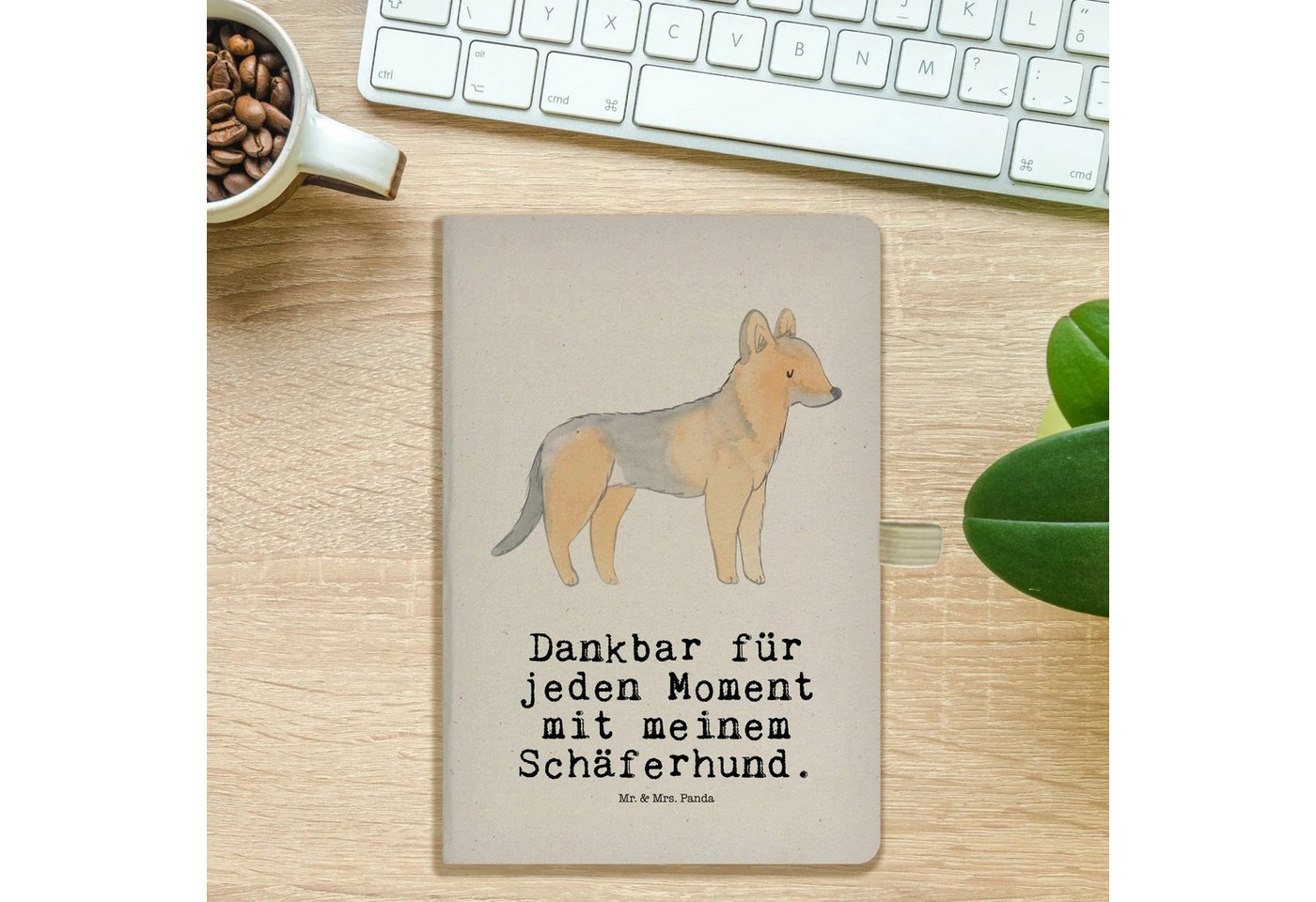 Thumbnail - Mr. & Mrs. Panda Notizbuch Schäferhund Moment - Transparent - Geschenk, A5 Notizbuch Kariert, A5 Mr. & Mrs. Panda, Hochw...