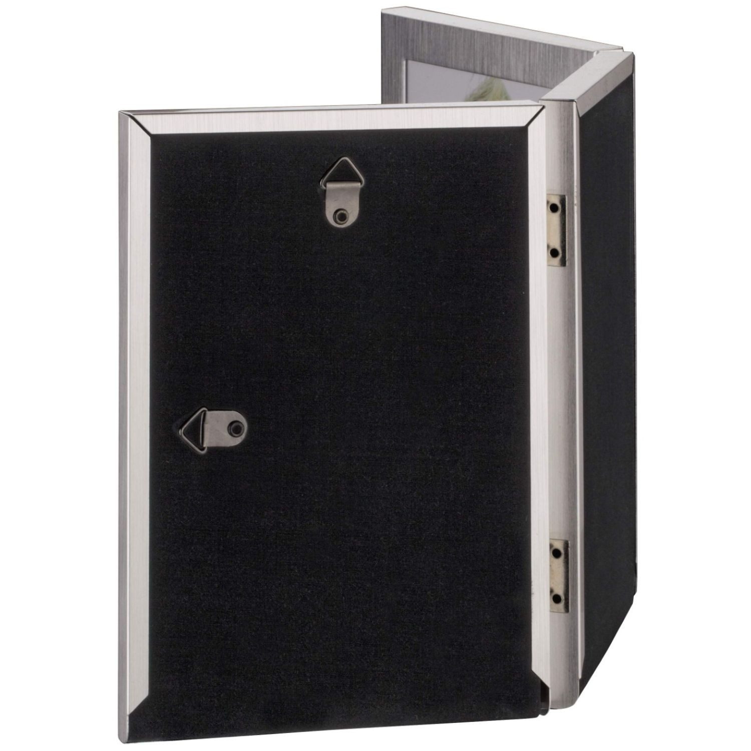 Hama Bilderrahmen Collage Portrait-Rahmen Laval 3x 10x15 Bilder-Galerie, für 3 Bilder, Foto-Rahmen Bilder-Rahmen Collage 3 Fotos Aluminium Hängen + Stellen