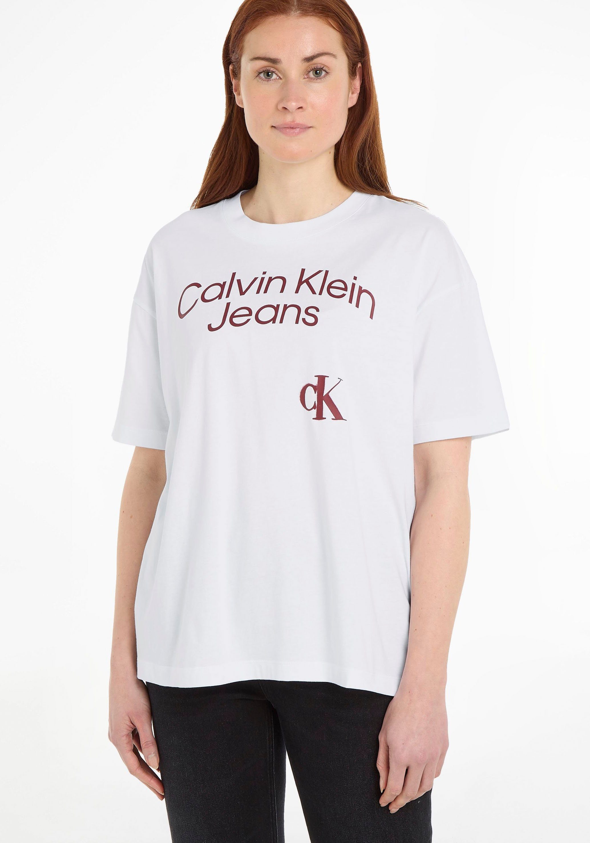 Calvin mit Logoschriftzug, T-Shirt Mit Logoschriftzug Klein großem Jeans großem