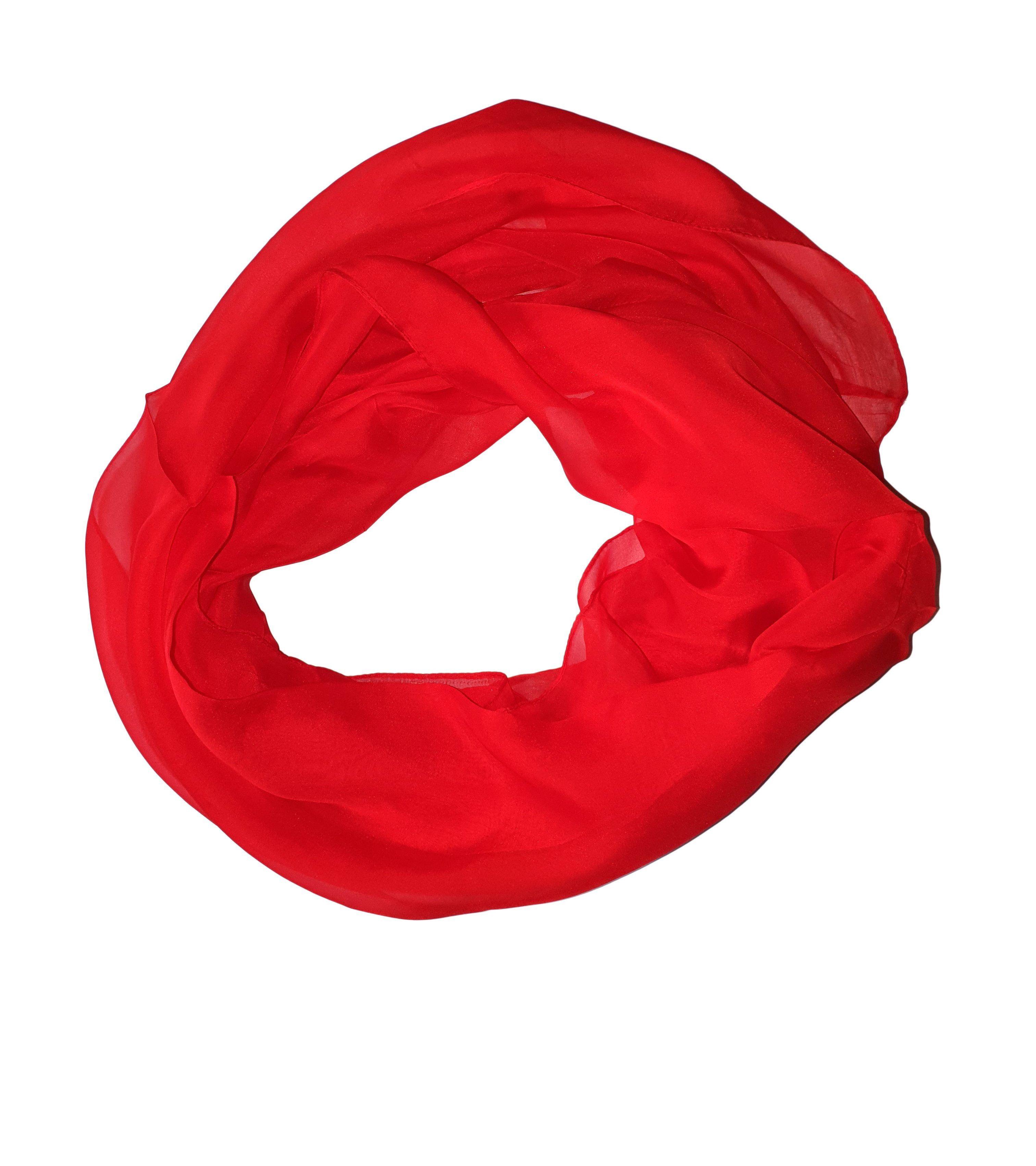 Posh Gear Seidentuch Chiffon Loop Schal Levieseta, aus 100% Seide rot