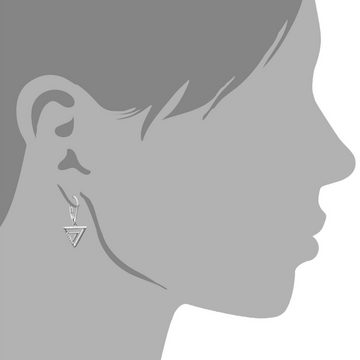 SilberDream Paar Ohrhänger SilberDream weiß Dreiecke Ohrringe (Ohrhänger), Damen Ohrhänger Dreiecke aus 925 Sterling Silber, Farbe: silber, weiß