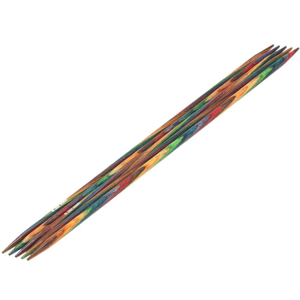 LANA GROSSA Stecknadeln Strumpfstricknadeln DESIGN-HOLZ Multicolor Länge 15cm/20 cm, Nadelspiel in verschiedenen Stärken