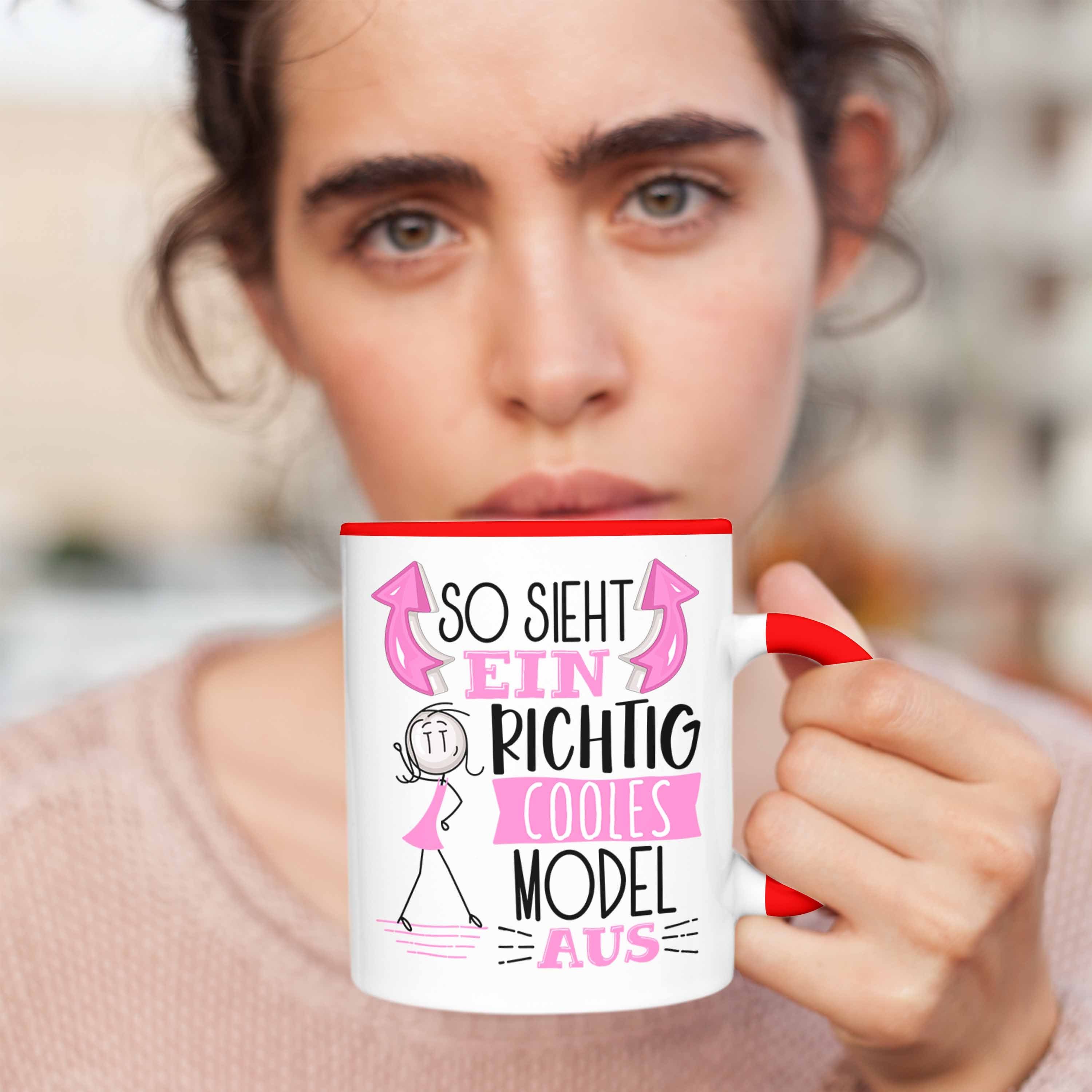 Tasse Cooles Sieht Geschenk Model Ein Trendation Rot Geschenkide Aus So Model RIchtig Tasse