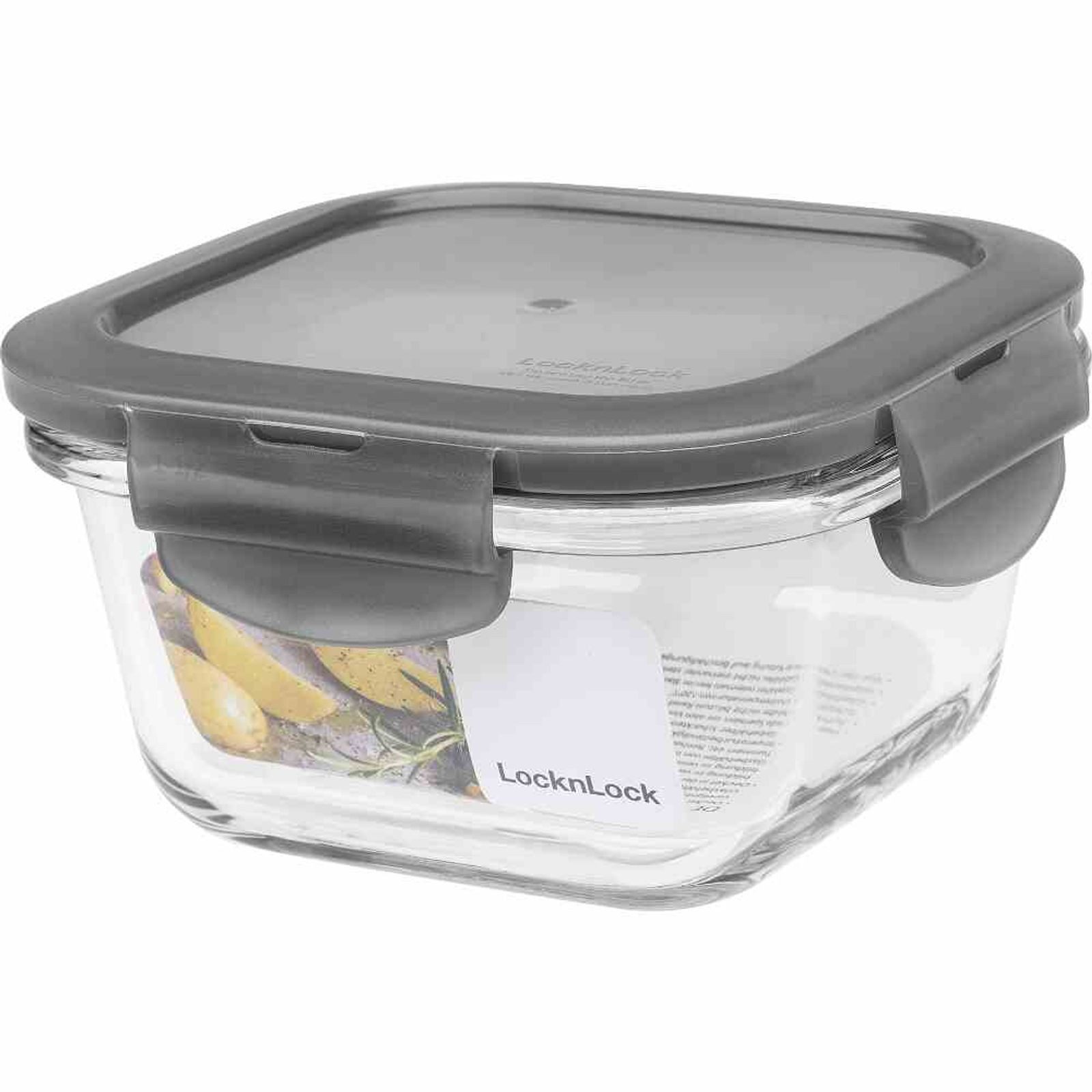 LOCK & LOCK Teedose Box "Boroseal" 0,3 l quadratisch 12 x 12 x 6,5 cm, transparent, Glas