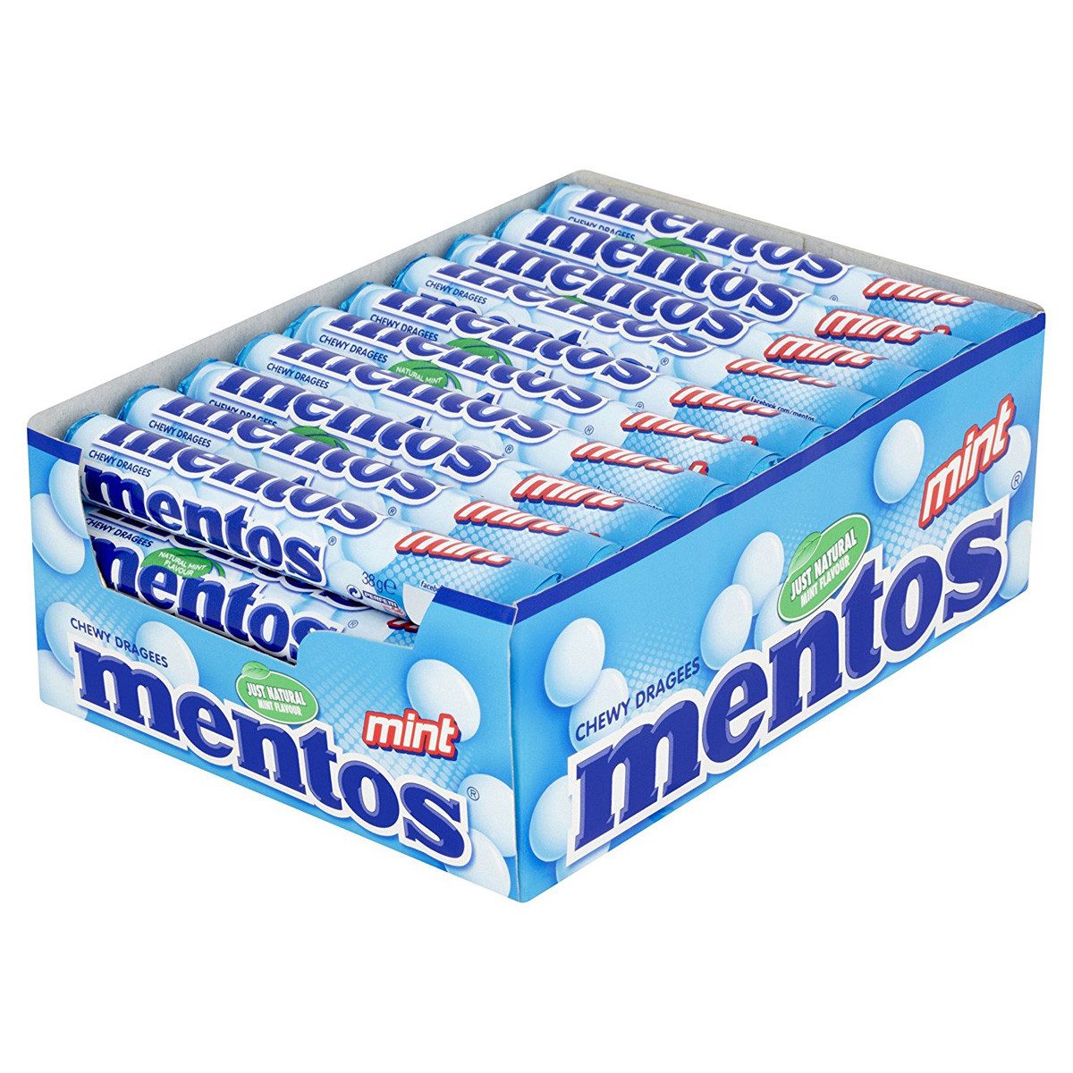 MENTOS Süßigkeit, Mentos Kaudragees Mint Thekendisplay frischer Geschmack 38g 40er Pack