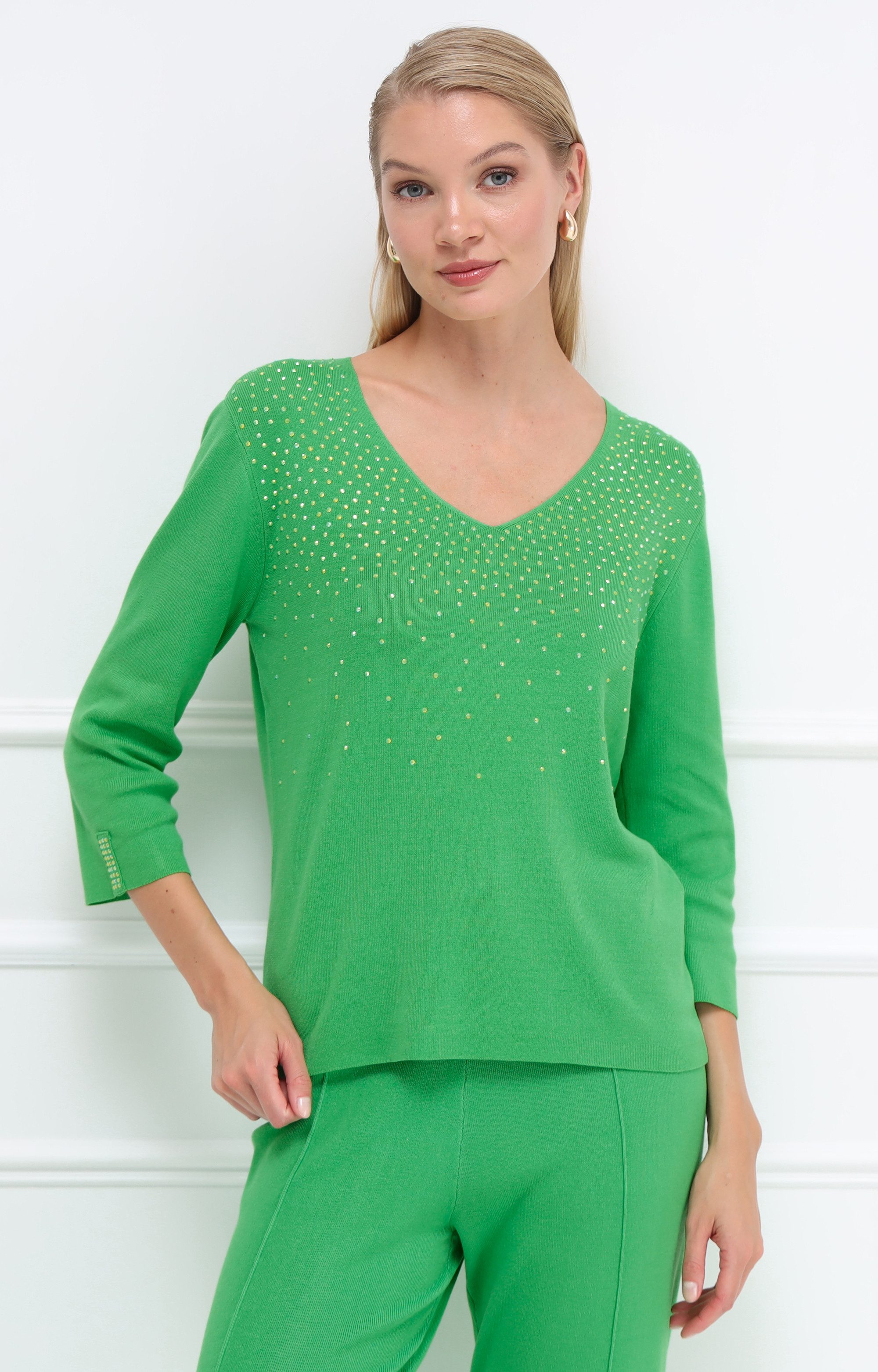 Passioni Strickpullover mit funkelnden Strassdetails günstig online kaufen