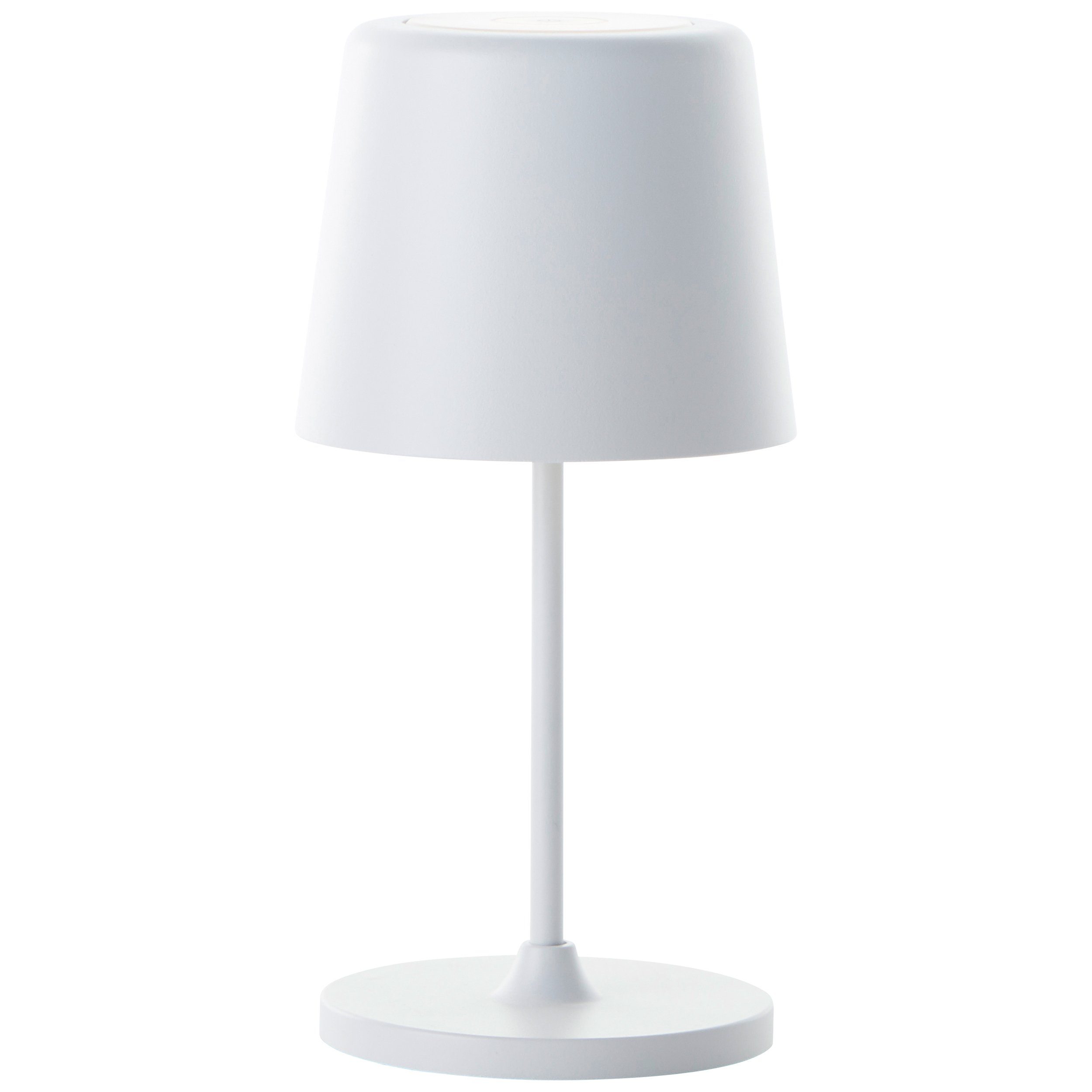 in weiß LED Metall/Holz Kaami, Brilliant LED Außen-Tischleuchte 2 Kaami matt W Außentischleuchte weiß 37cm