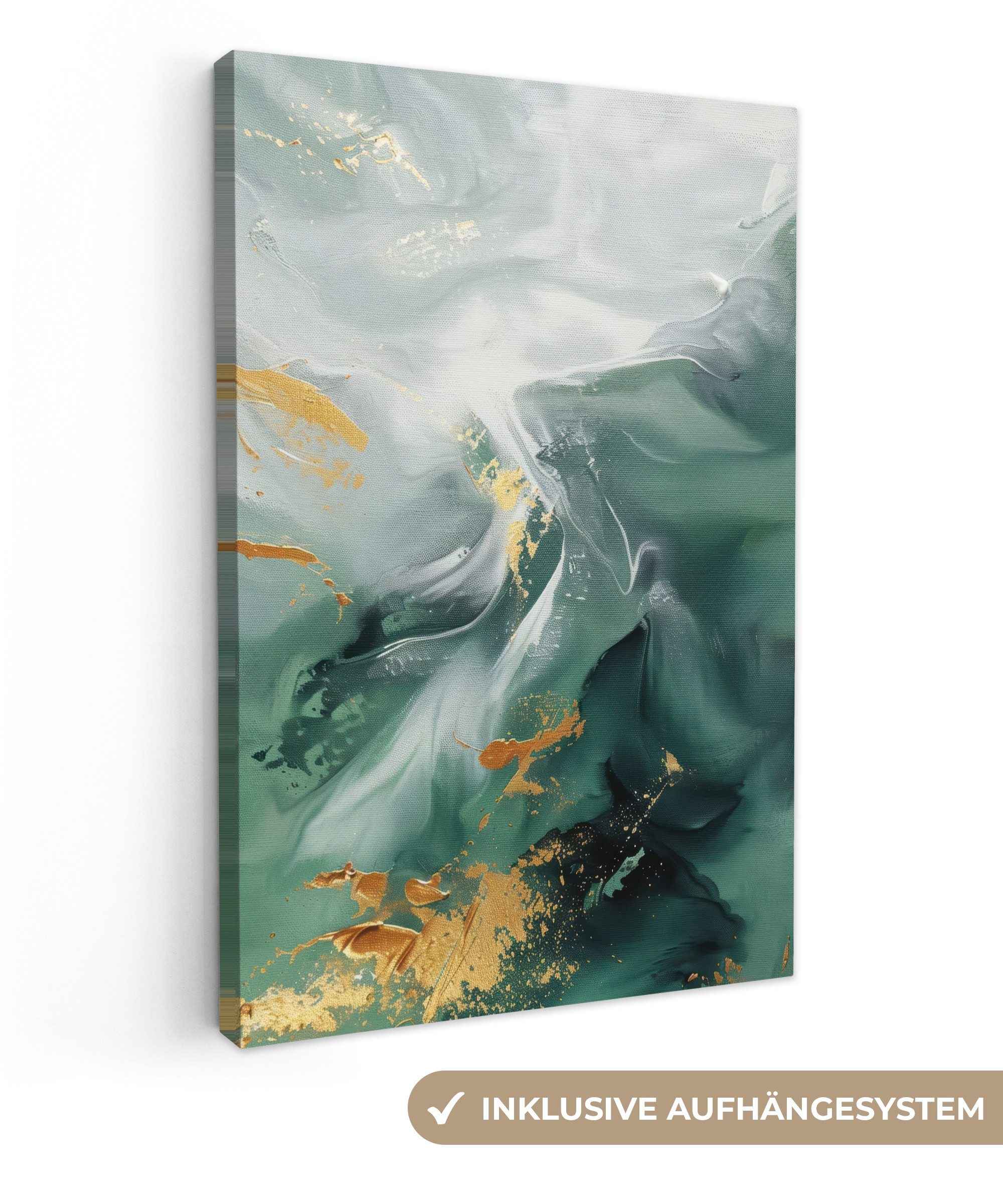 OneMillionCanvasses® Leinwandbild Grün - Modern - Marmor - Abstrakt, Fotodr günstig online kaufen