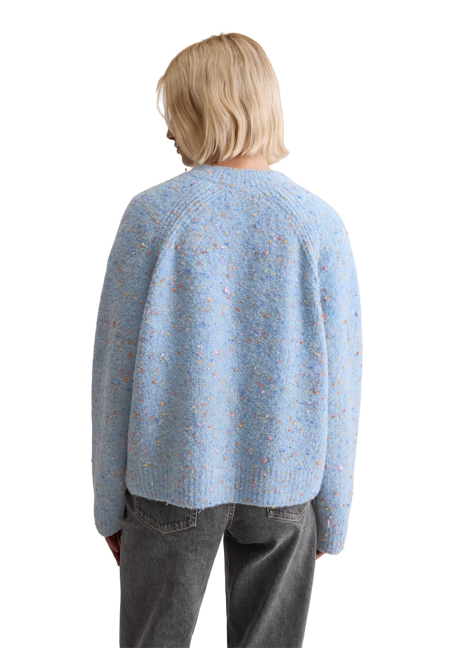 Marc O'Polo DENIM Strickjacke Bouclé, relaxed fit, aus Schurwolle-Viskose-M günstig online kaufen