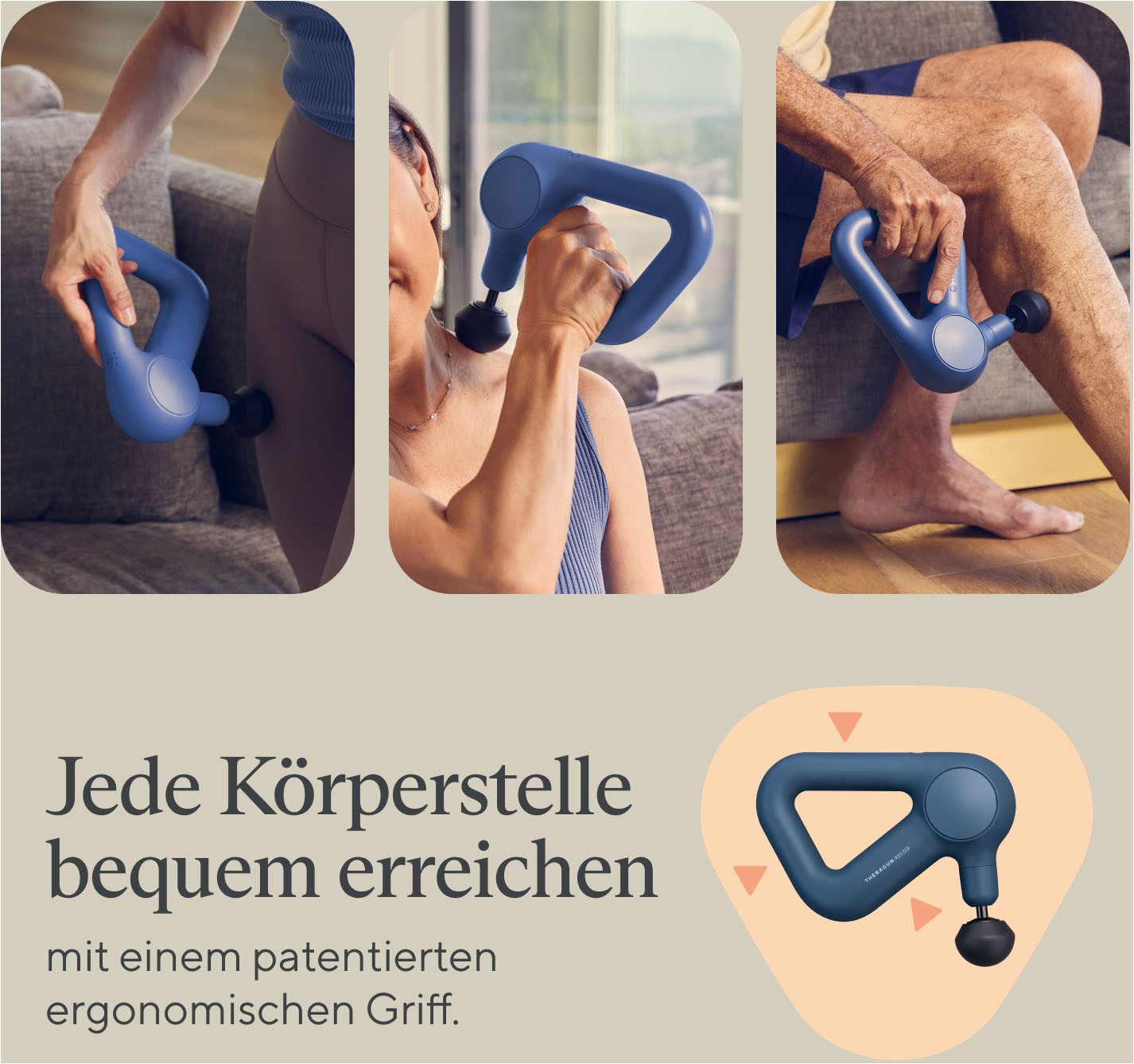 Therabody Massagepistole Theragun Relief, Schmerzlinderung, Regeneration, Stressreduktion, patentierter ergonomischer Griff & App-Steuerung