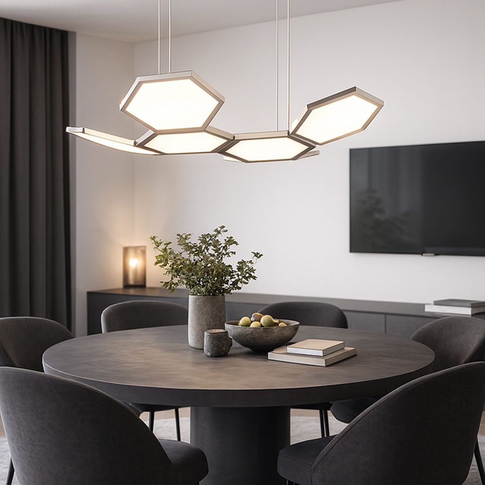 WOFI LED-Hängeleuchte, LED-Leuchtmittel fest verbaut, Warmweiß, Pendellampe Pendelleuchte Esstischlampe Deckenlampe Deckenleuchte