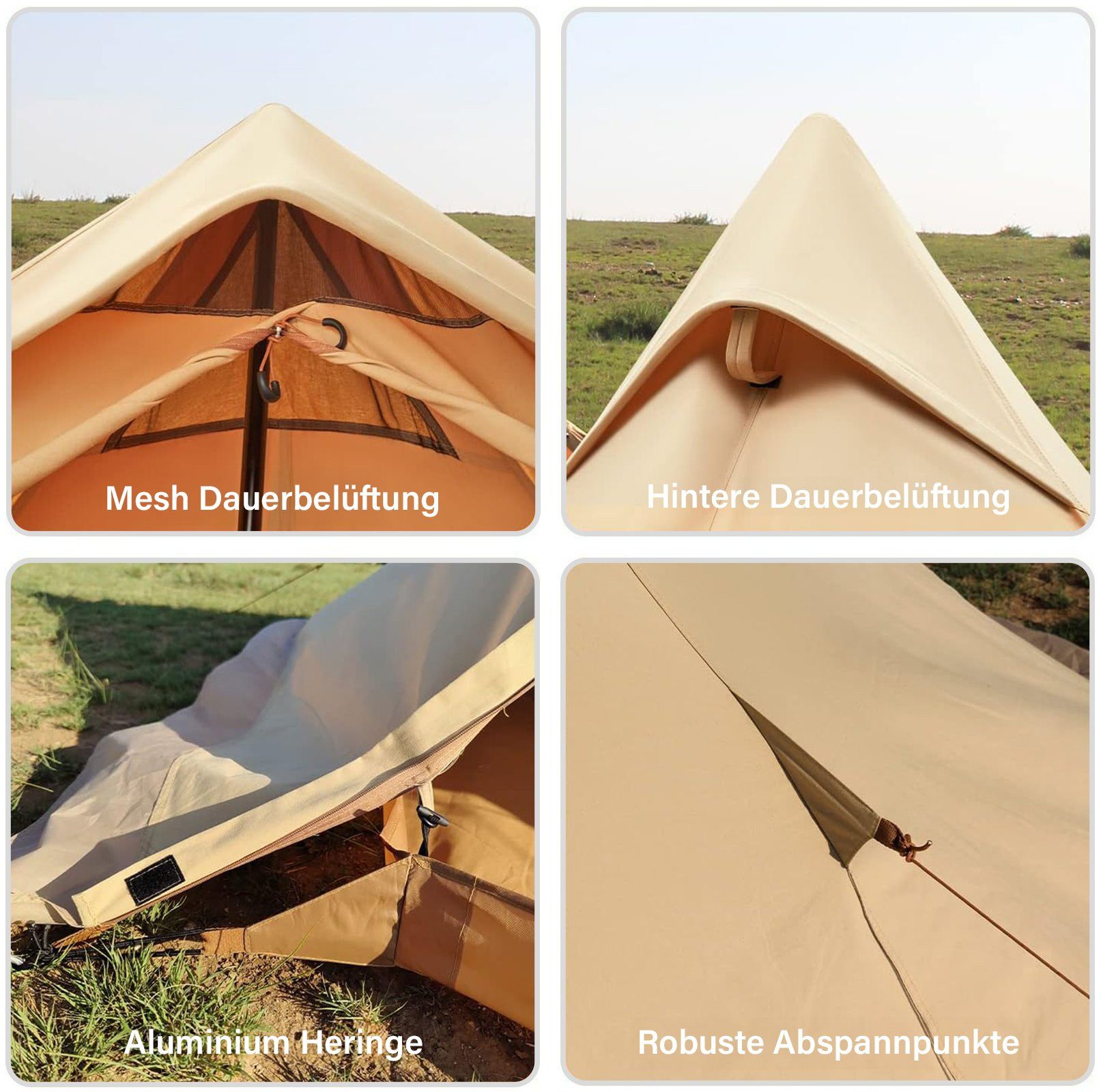 KingCamp Hauszelt Tipi Torino 1-2 Personen Camping Trekking - Haus Z