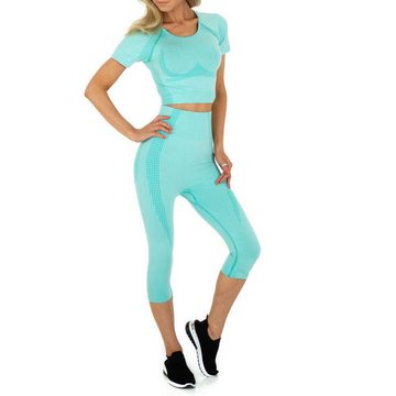 Ital-Design Sportanzug Damen Freizeit, Stretch Jogging- & Freizeitanzug in Hellblau