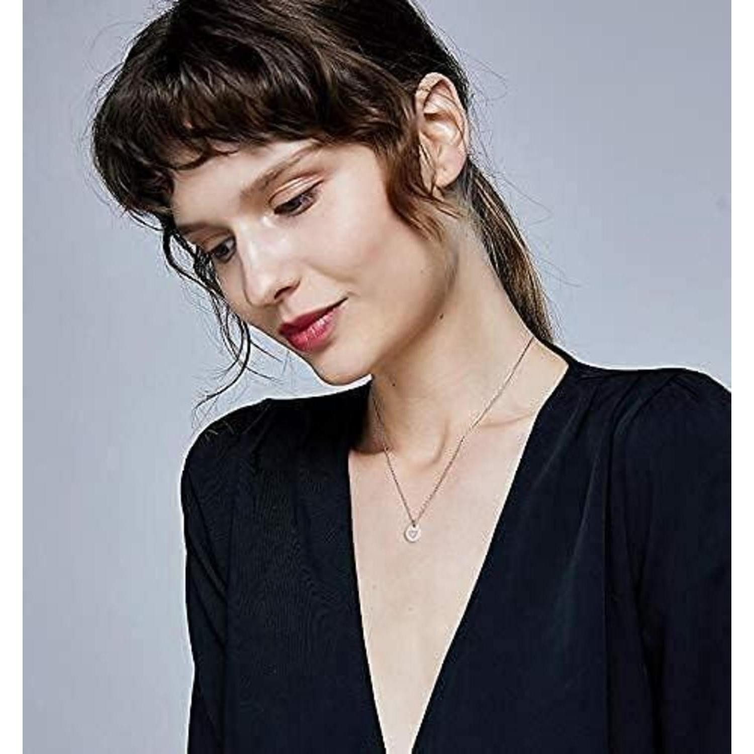 LuxusKollektion Namenskette Damen Initialen Kette Buchstaben Anhänger Gold Silber Rosegold mit
