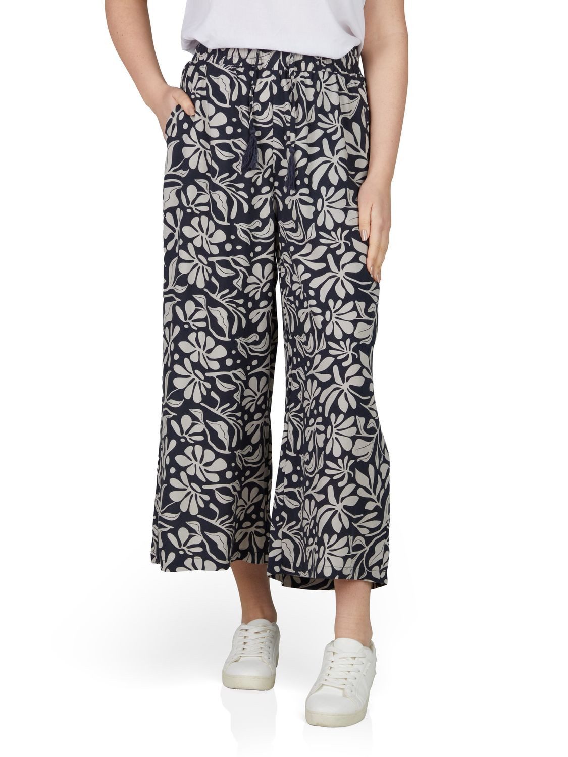 DENIMFY Chinohose Damen Hose DFKate Loose Fit Sommer Freizeithose mit Taschen