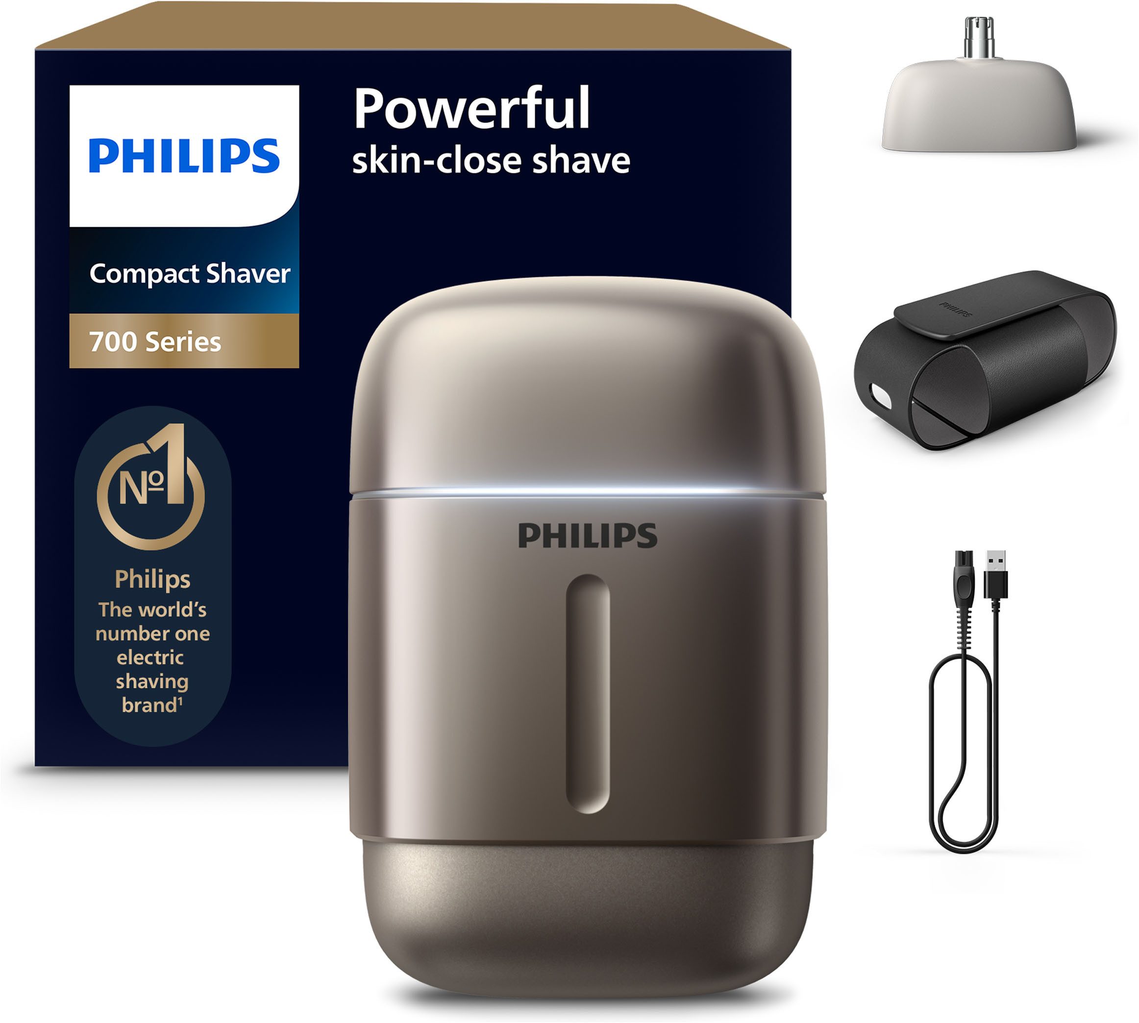 Philips Elektrorasierer S791/06, Aufsätze: 1, mit Dual SteelPrecision Klingen, 4D Flex Heads, inkl. Nasenhaartrimmer