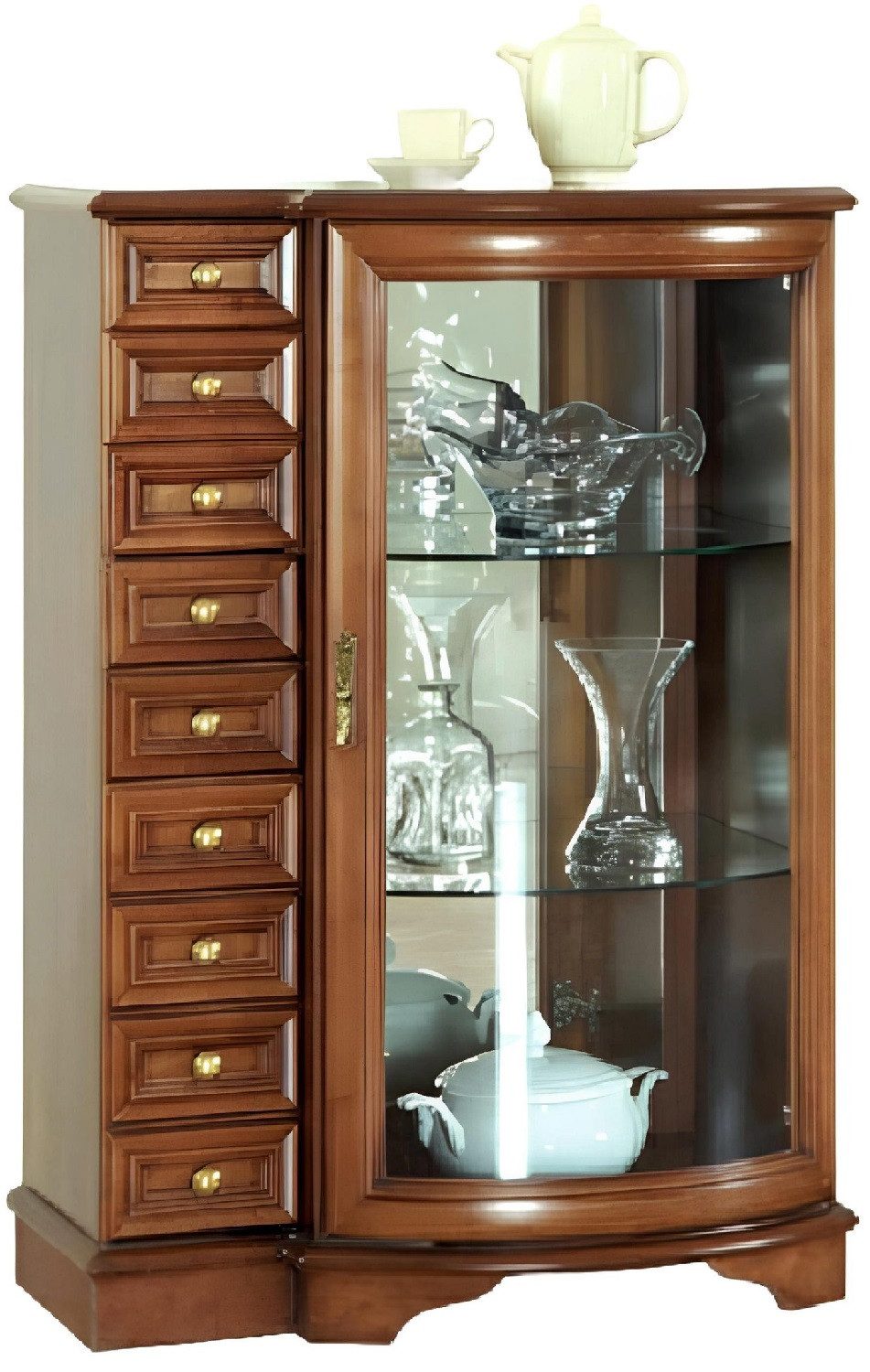 Xlmoebel Vitrine Traditioneller Schrank Schubladen Schubladenschrank Schrank Vitrine (Klassische Kommode Kommoden Kommodenschrank - Model Z-KS1) Hergestellt in Europa