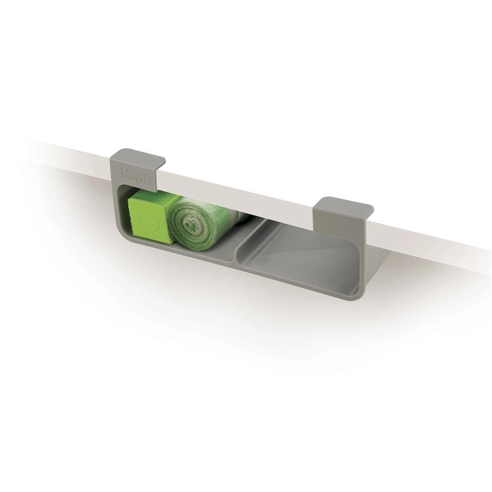 Organizer CupboardStore, 9 x 26,3 x 22,1 cm, für Regalunterseite, Hängeregal, Zusatzfach, Regalfach, zur Aufbewahrung von Frischhaltefolie, Backfolie, Backpapier oder Müllsäcke, grau