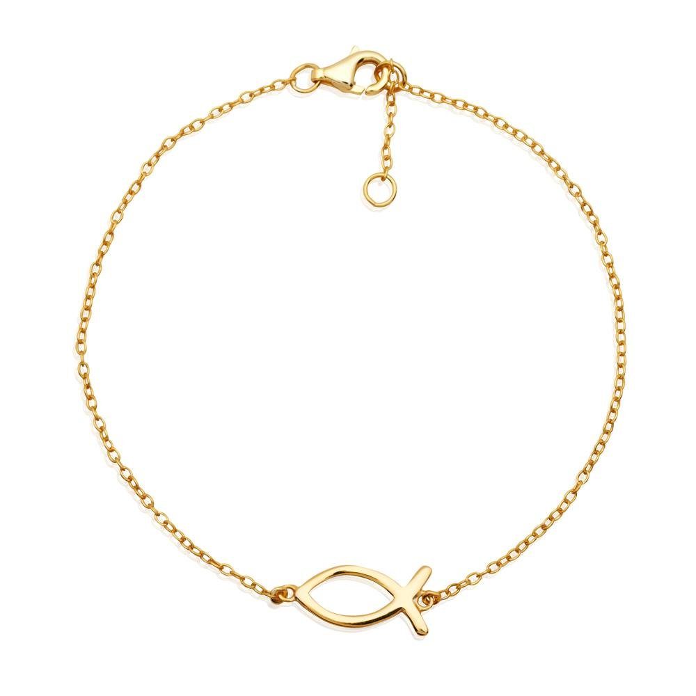 lanii Silberarmband Goldenes Ichthys Symbol Armband für Damen 925er Sterlingsilber LSB0003