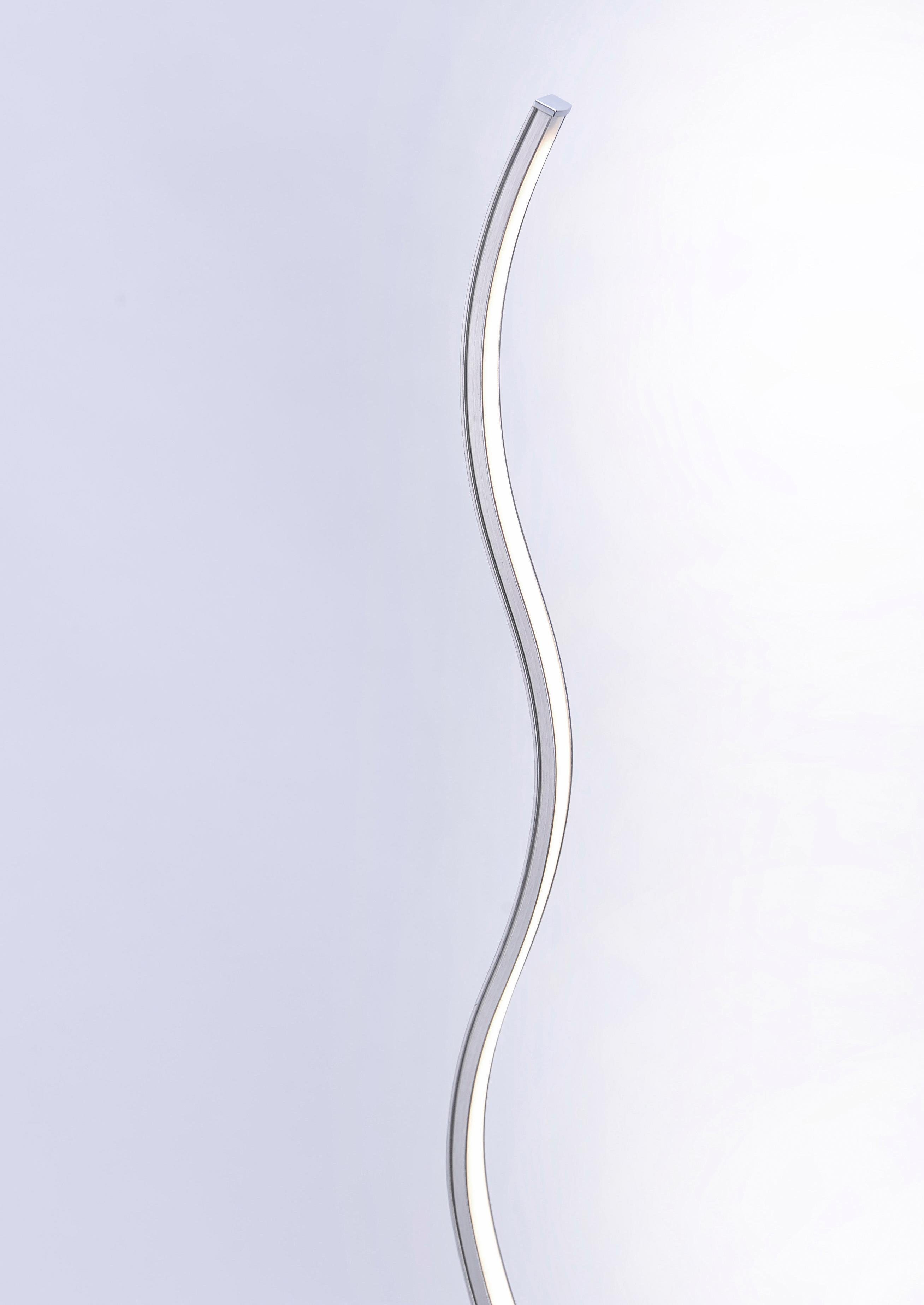 JUST LIGHT Stehlampe WAVE, LED fest integriert, Warmweiß, Fußschalter