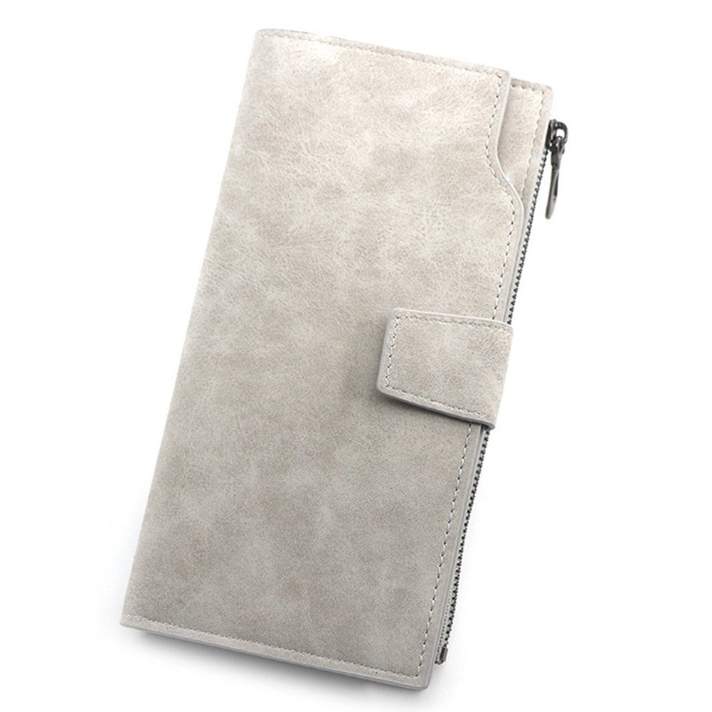 Blusmart Geldbörse Frosted Long Wallet Für Damen Mit Reißverschluss, Multifunktionale m009 light gray