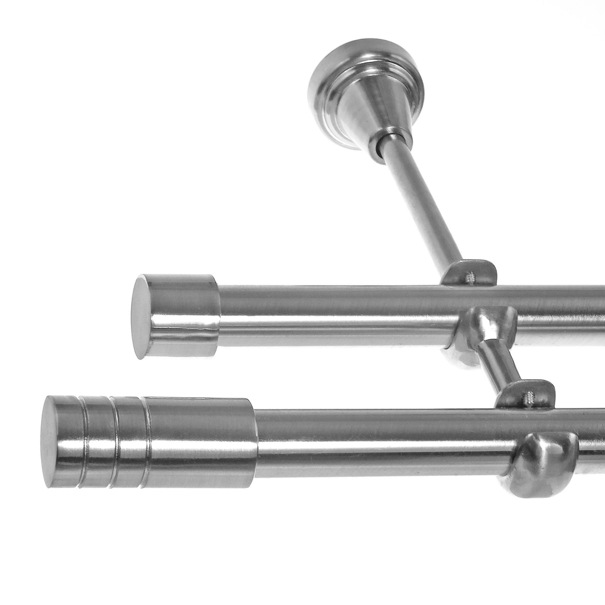 BASIT Gardinenstange Edelstahloptik 19mm mit Wandträgern 120 cm E60, Ø 19 m günstig online kaufen