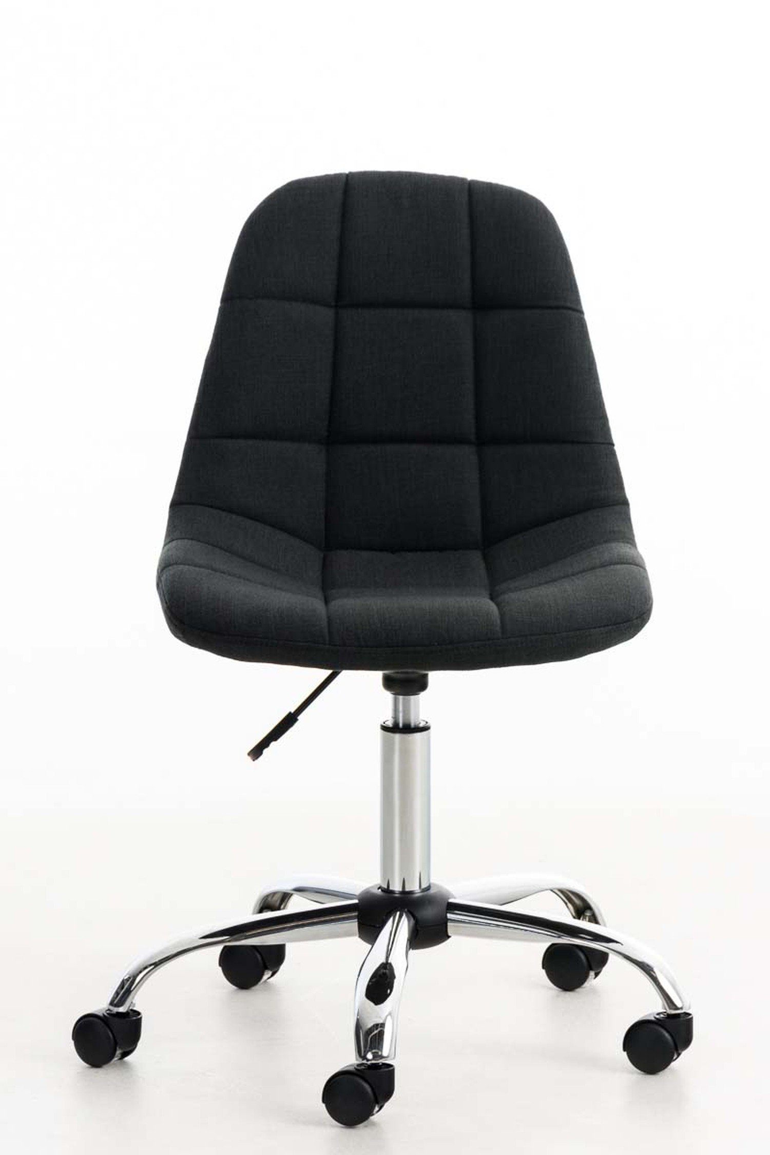 TPFLiving Bürostuhl Emily mit 360° Rückenlehne Konferenzstuhl), und bequemer Drehstuhl, chrom - schwarz höhenverstellbar Stoff Chefsessel, Gestell: drehbar Sitzfläche: Metall (Schreibtischstuhl, 