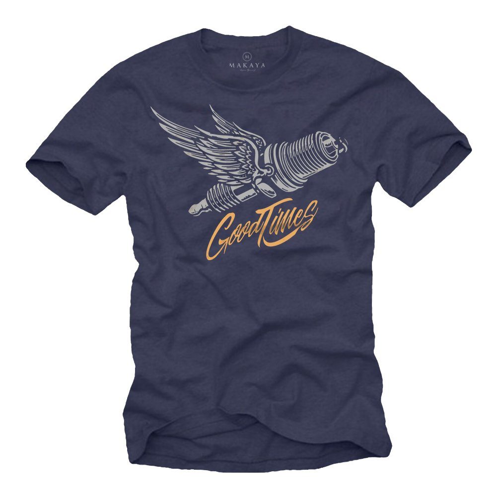 T-Shirt Herren Auto Mechaniker Motorrad Motiv Zündkerze Geschenkidee Männer