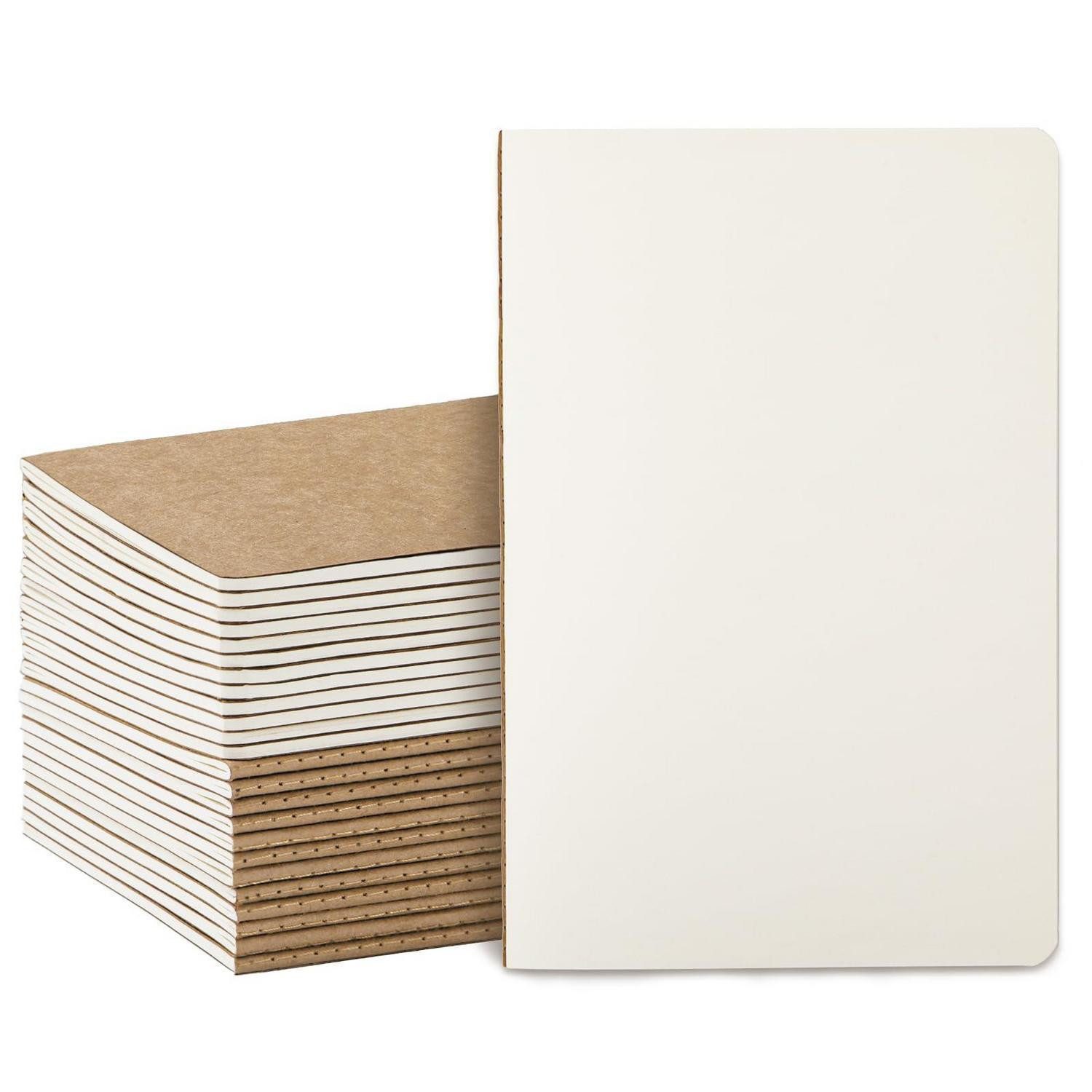 LuxusKollektion Notizheft Notizbuch A5 Blanko 24er Set Kraftpapier
