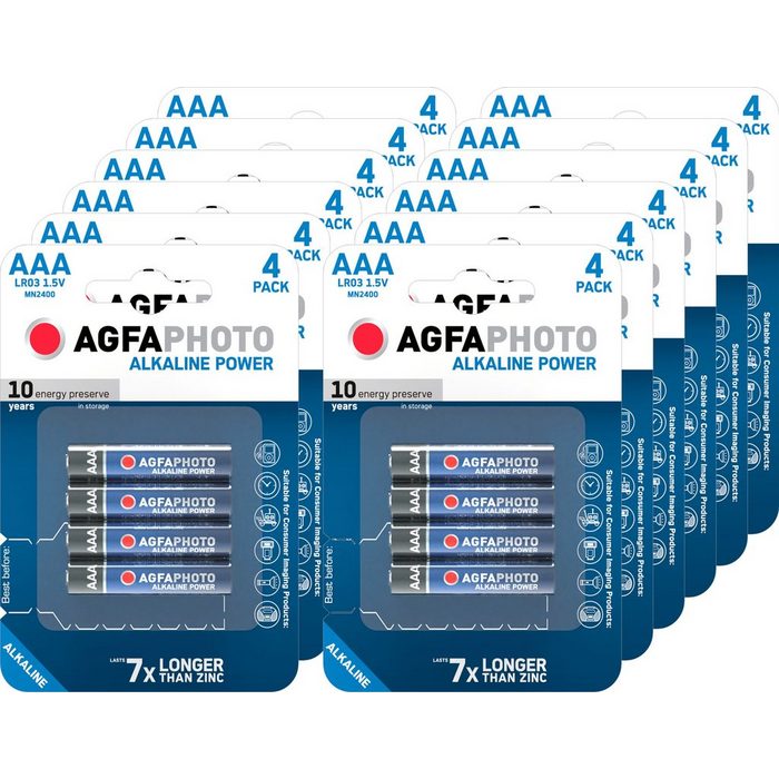 AgfaPhoto 48er Pack Alkaline Micro AAA LR03 1.5V Platinum Batterie (48 St)