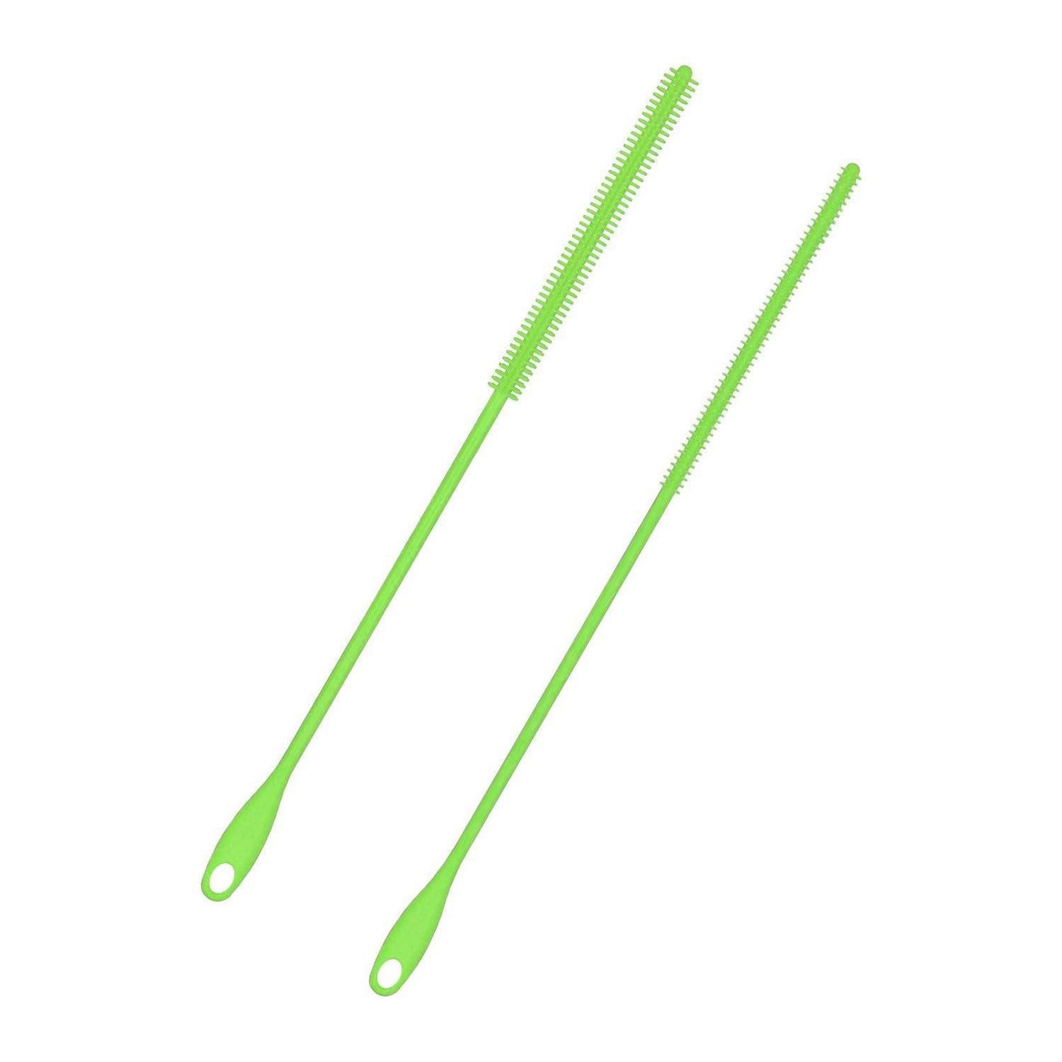 LuxusKollektion Reinigungsbürste Strohhalmbürsten Silikon 2 Stk. Grün, (2-tlg)