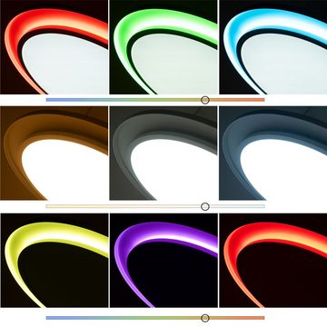 Globo LED Pendelleuchte, LED-Leuchtmittel fest verbaut, Kaltweiß, Warmweiß, Neutralweiß, Tageslichtweiß, Farbwechsel, Hängelampe Pendellampe Wohnzimmerlampe dimmbar Fernbedienung RGB LED
