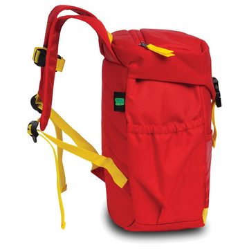 fabrizio® Freizeitrucksack Fabrizio Go Green Kinderrucksack (Kinderrucksack), Kinderrucksack Polyester, recycelt, rot, gelb ca. 27cm hoch, Adventure